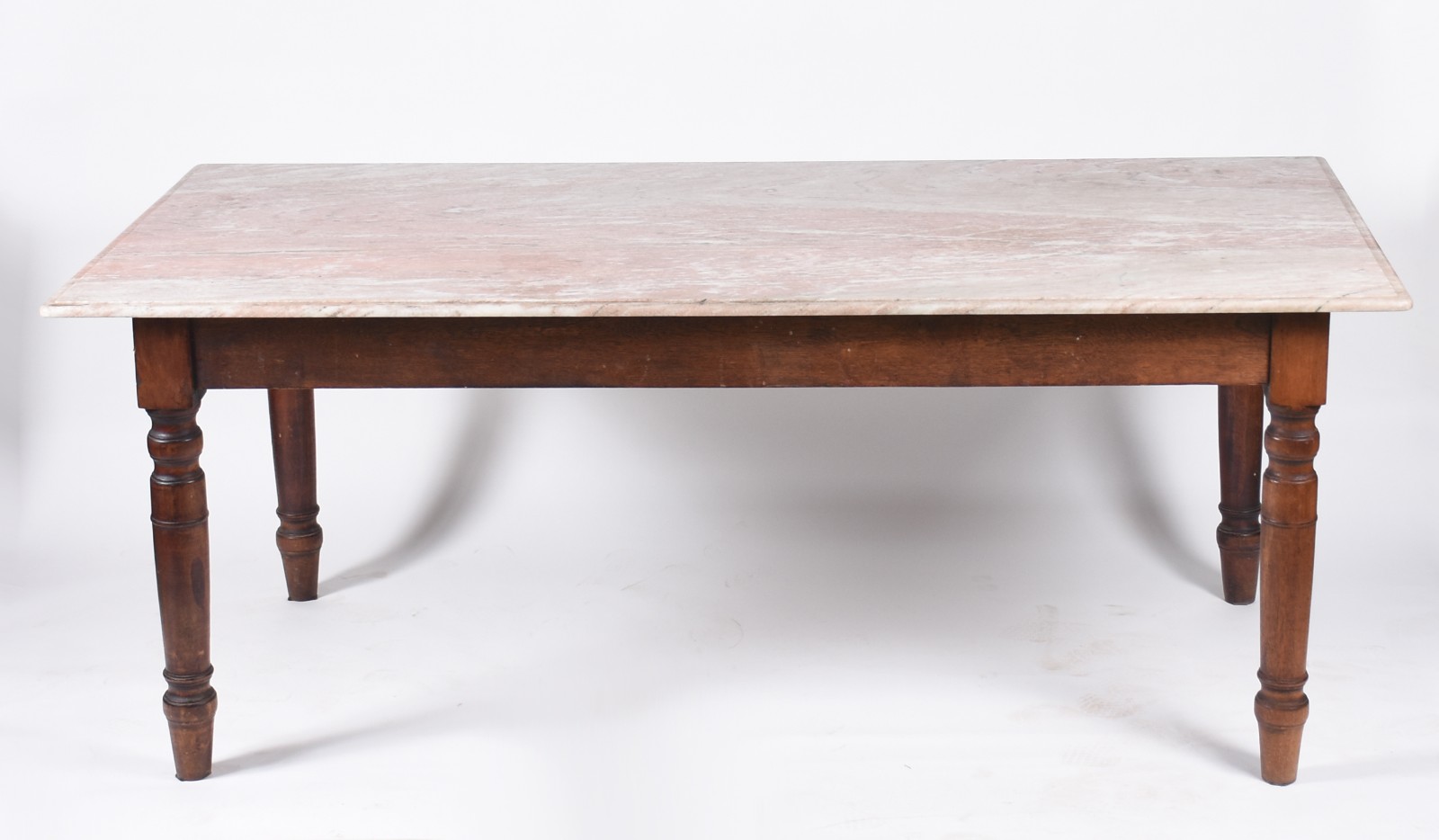 Mesa de jantar de madeira nobre, pernas cilíndricas torneadas, tampo... - foto 2 de 7