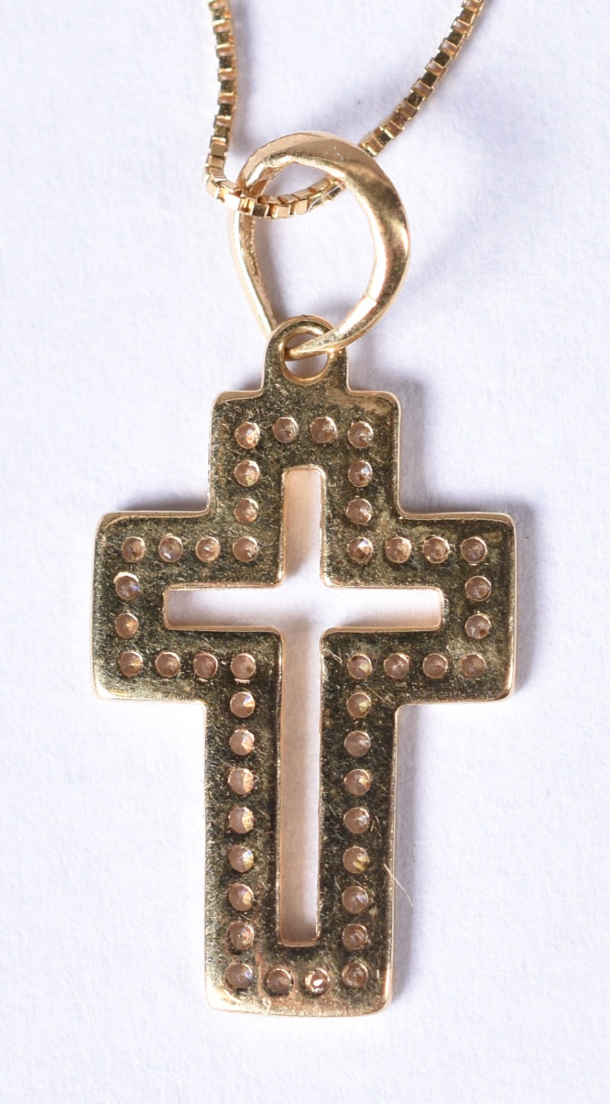 Colar de ouro 18k contraste 750, pingente em forma de cruz com... - foto 4 de 5
