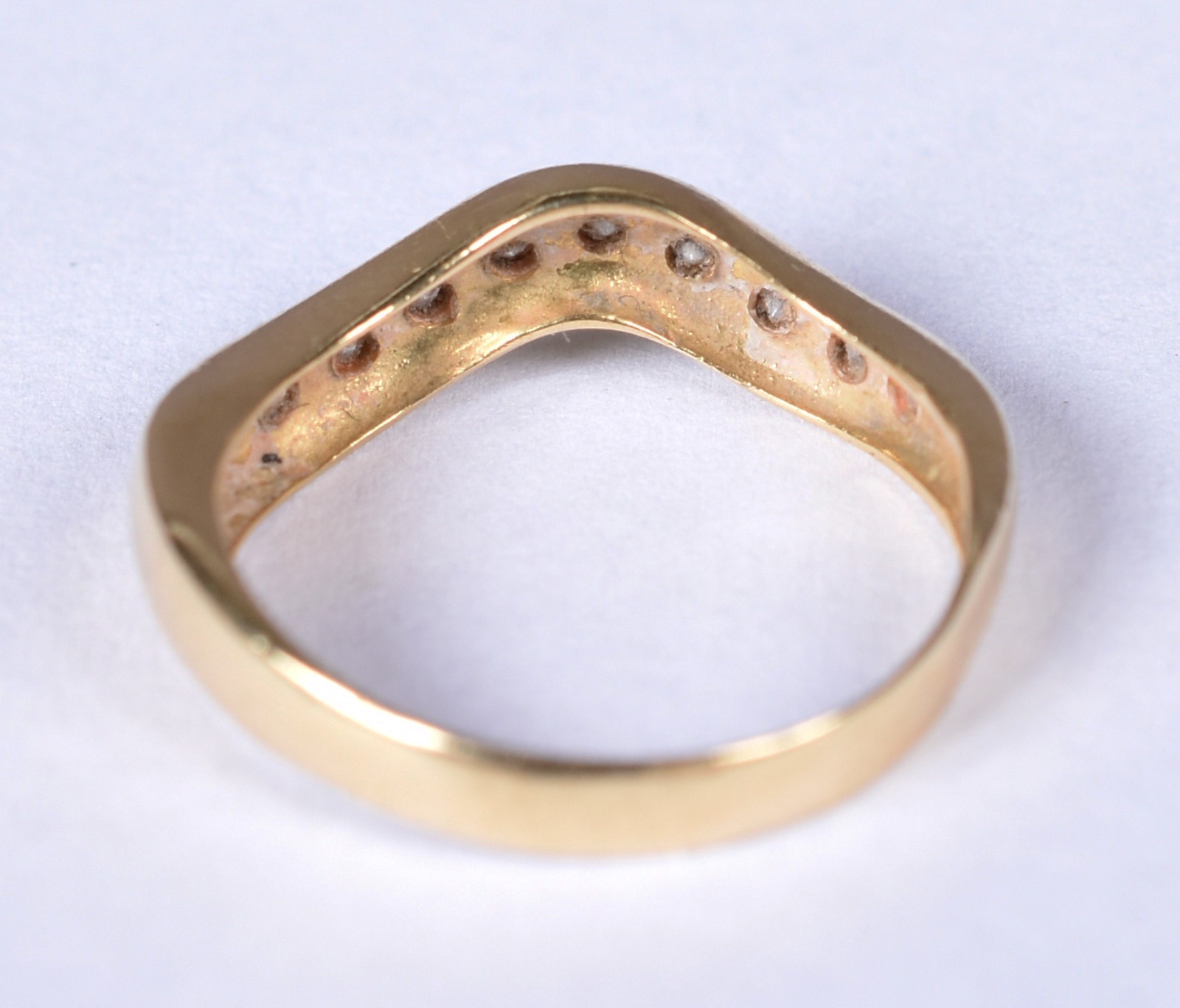 Anel de ouro 18k contraste 750 com 9 brilhantes, aro 17 (Por motivos... - foto 4 de 5