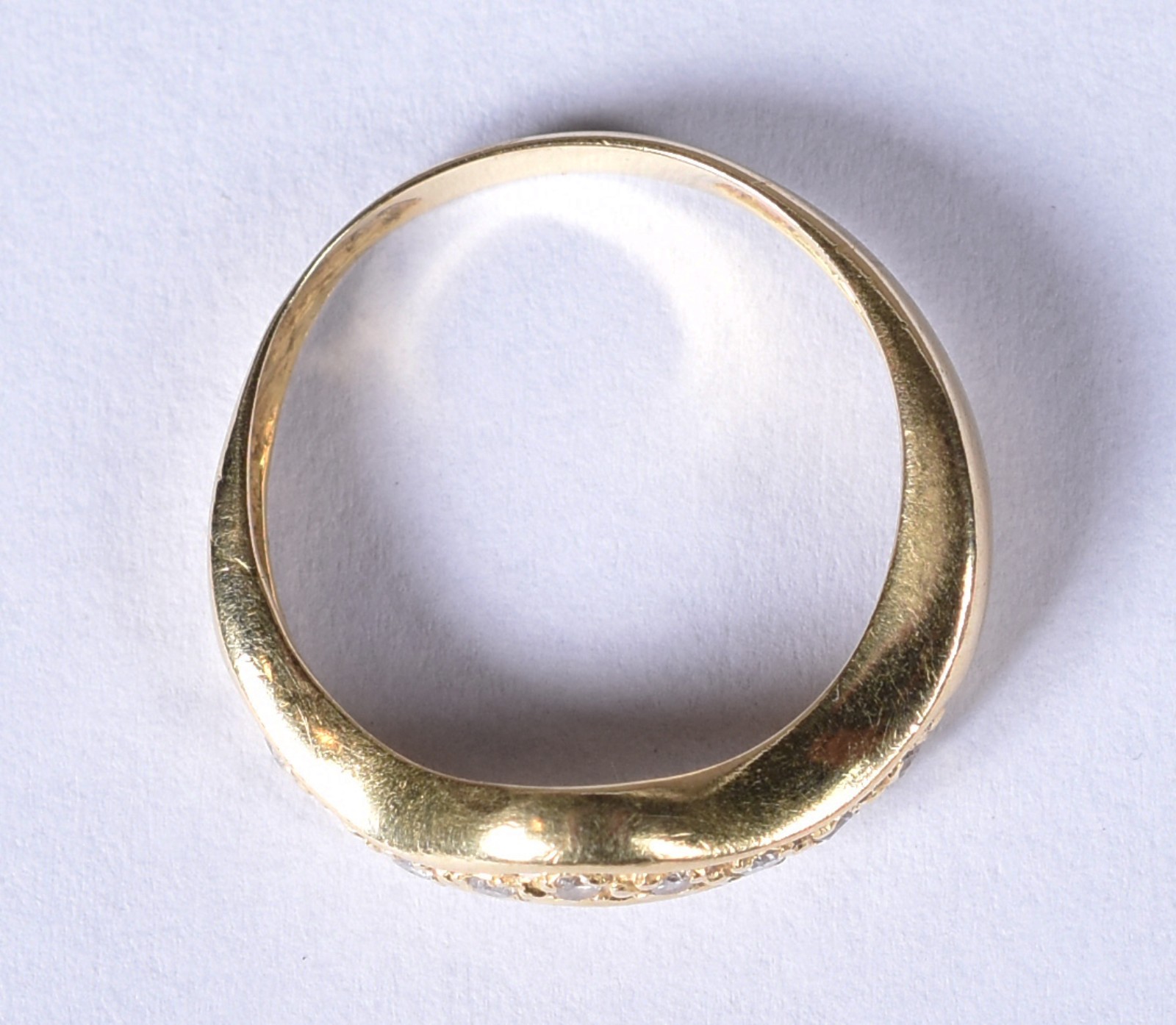 Anel de ouro 18k contraste 750 com 9 brilhantes, aro 17 (Por motivos... - foto 5 de 5