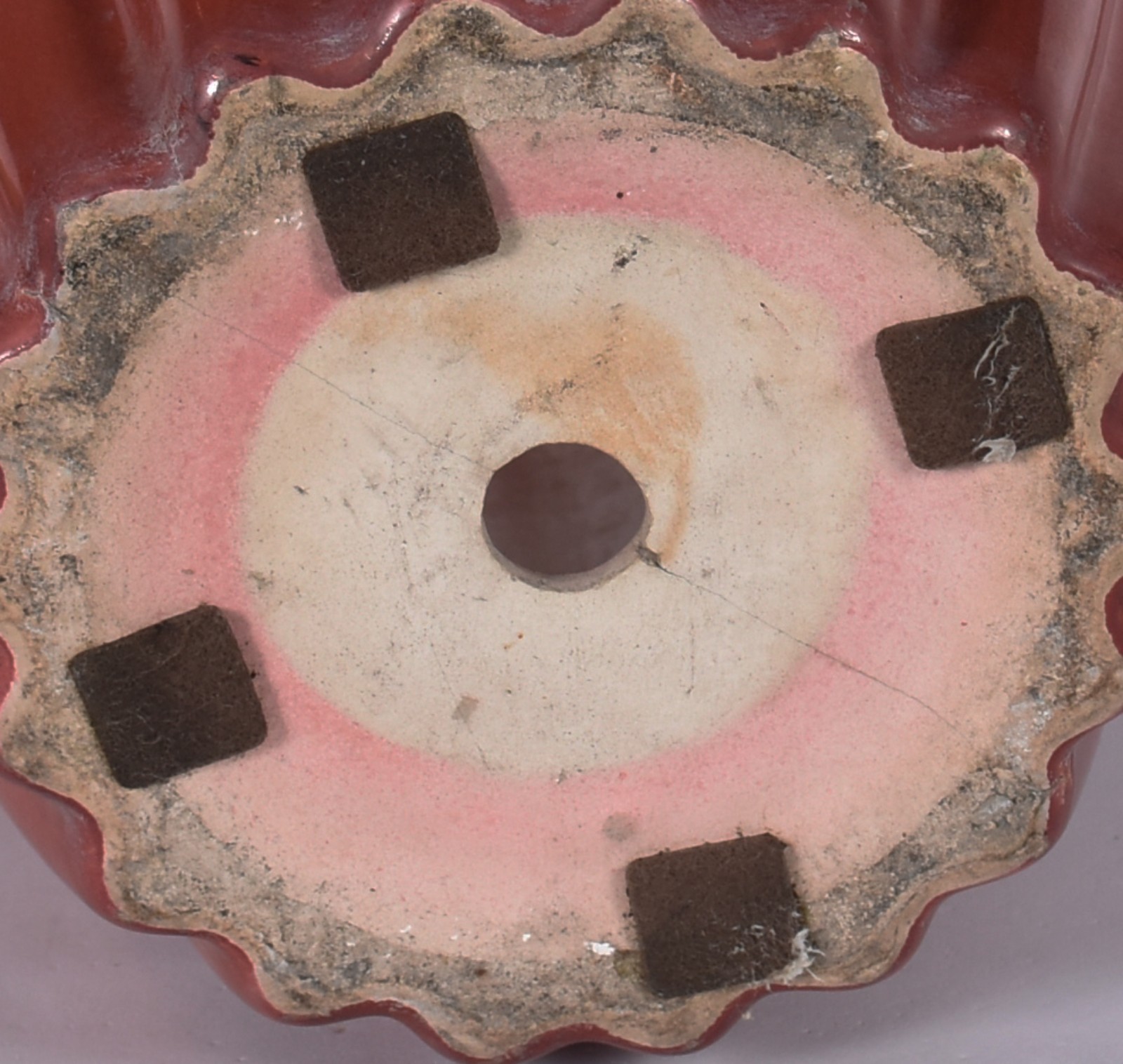 Vaso de cerâmica em gomos, anos 50. Fio de cabelo no fundo. - foto 4 de 4