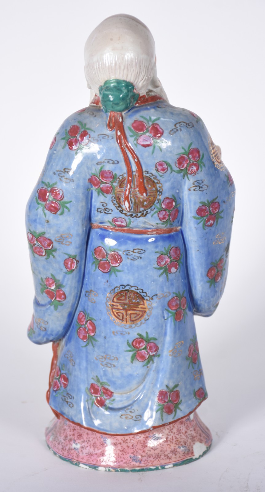 Estatueta de porcelana oriental policromada representando velho... - foto 5 de 9