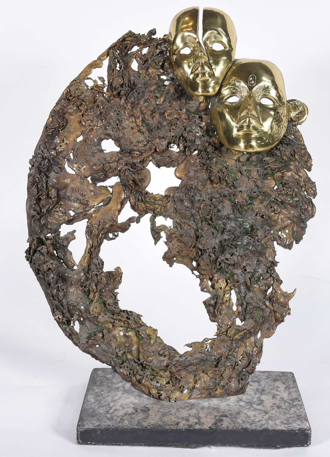 Escultura de bronze, base de mármore. - foto 1 de 5