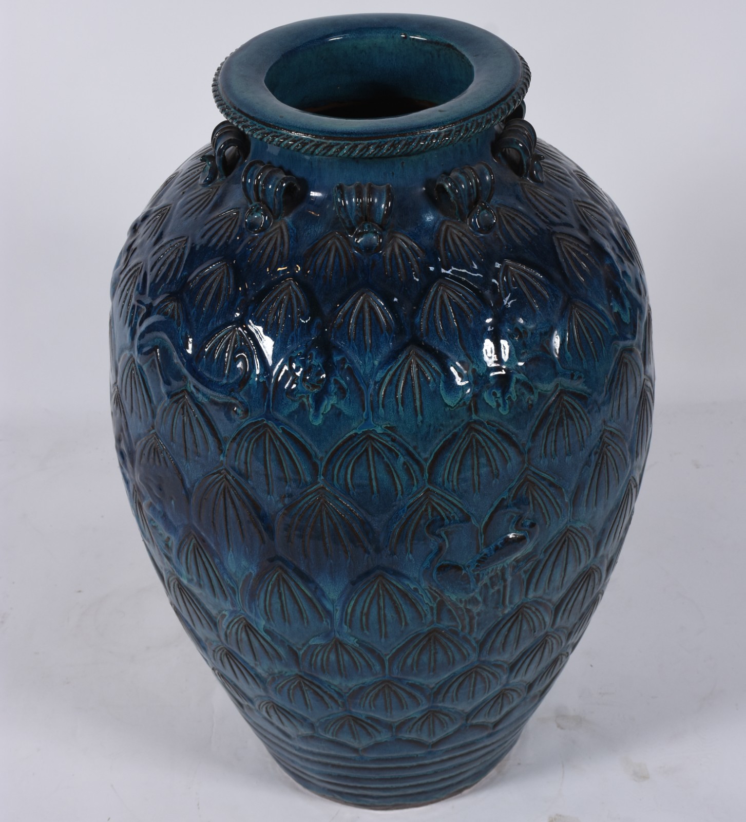 Vaso de cerâmica azul. - foto 2 de 5