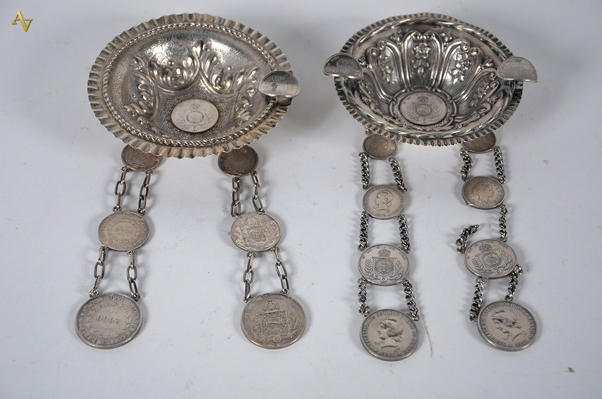 Pendant de cinzeiro para braços de sofá com correntes de moedas de...