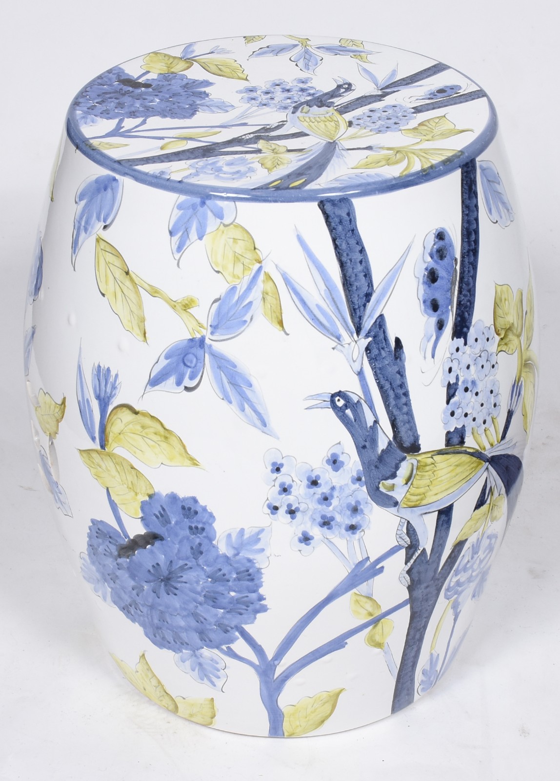 Seat garden de porcelana decorada com aves e flores em tons de... - foto 2 de 5