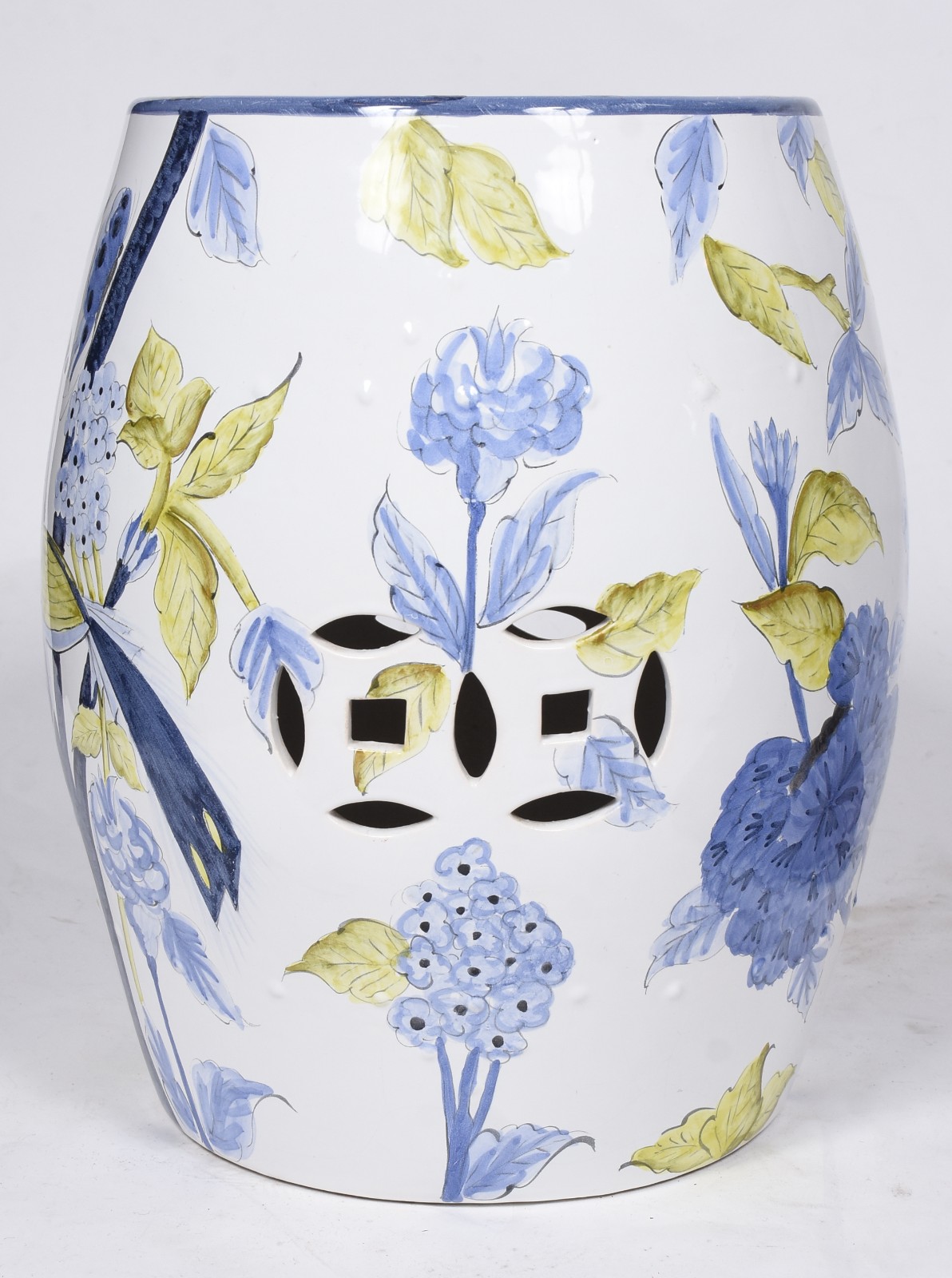 Seat garden de porcelana decorada com aves e flores em tons de... - foto 3 de 5