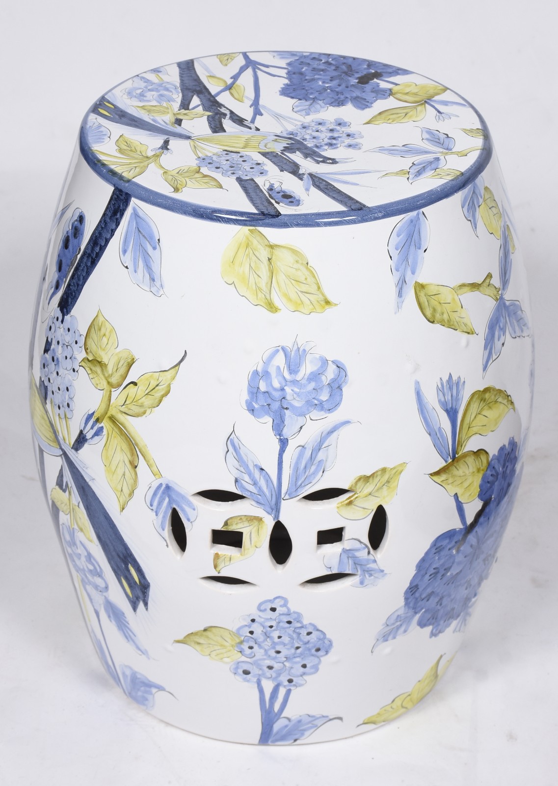 Seat garden de porcelana decorada com aves e flores em tons de... - foto 4 de 5
