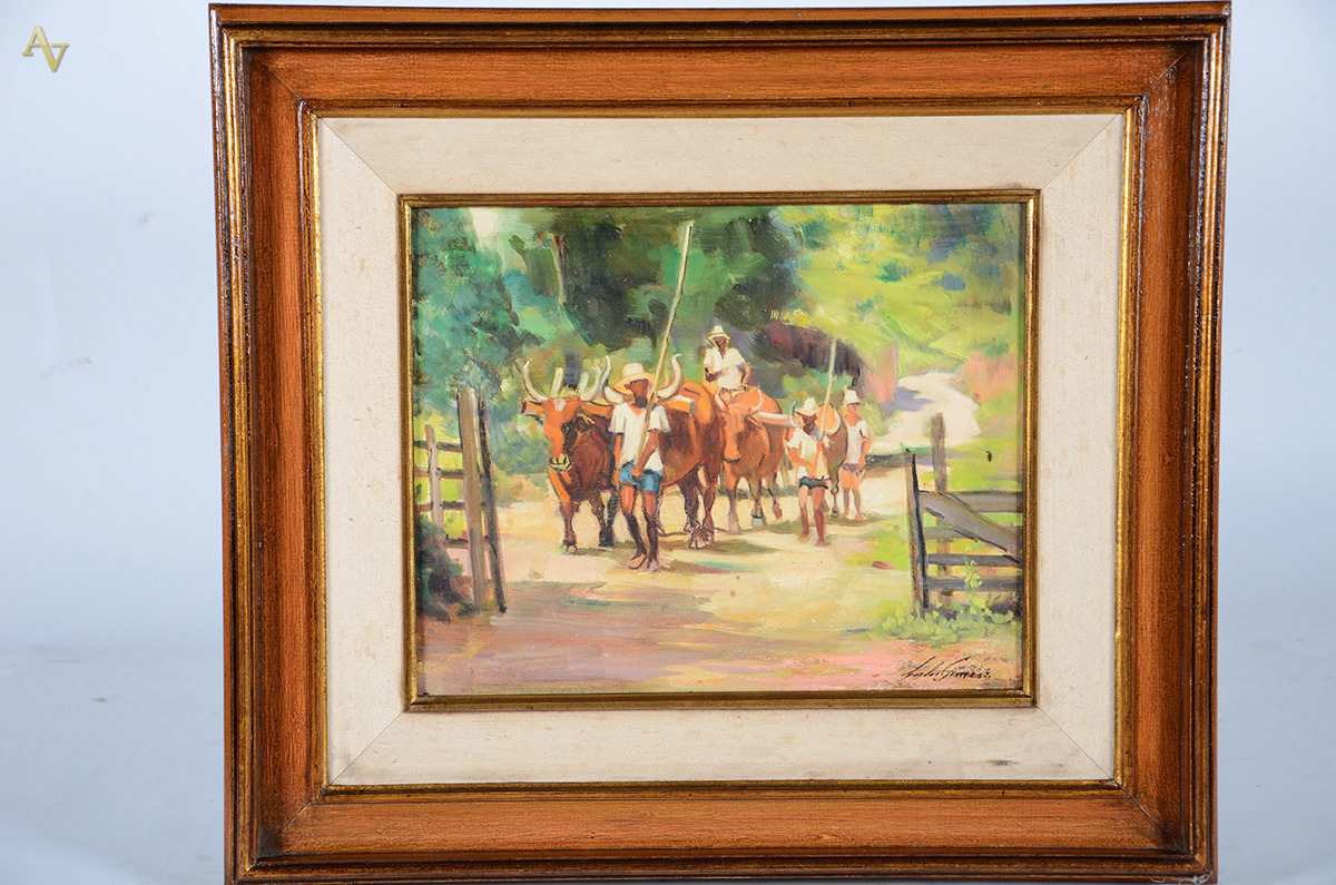 CARLOS GOMES - Boiadeiros - ost - 38 x 32.