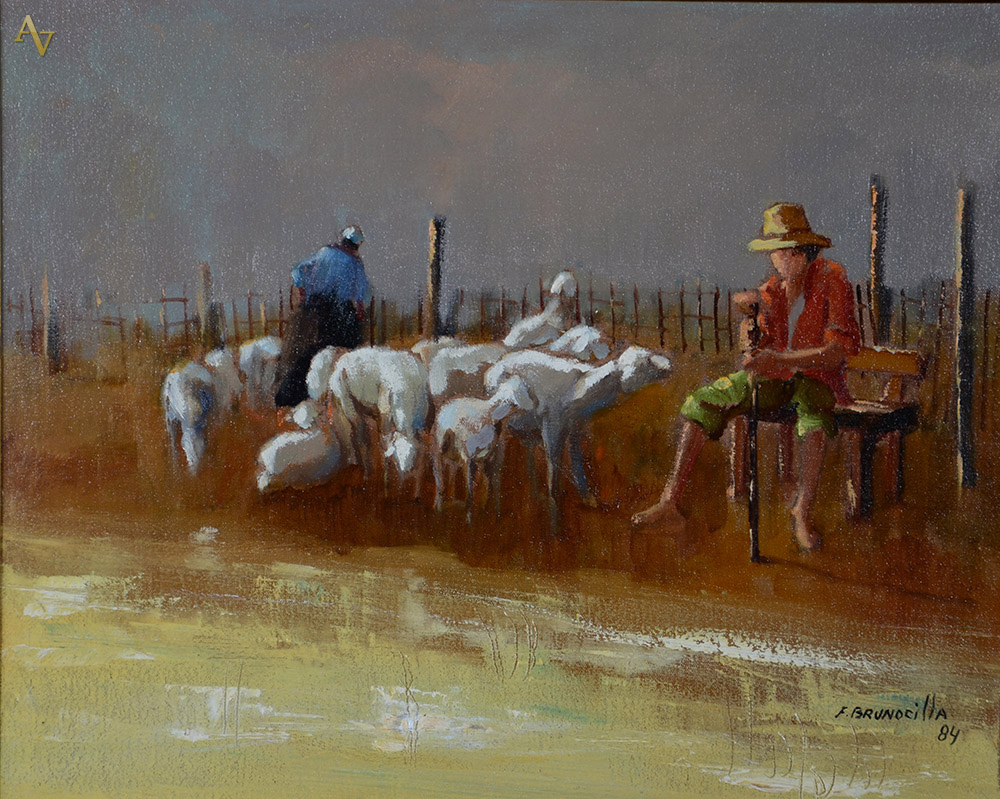 FRANCISCO BRUNUCILLA - Ovelhas - ost - 33 x 41. - foto 1 de 2