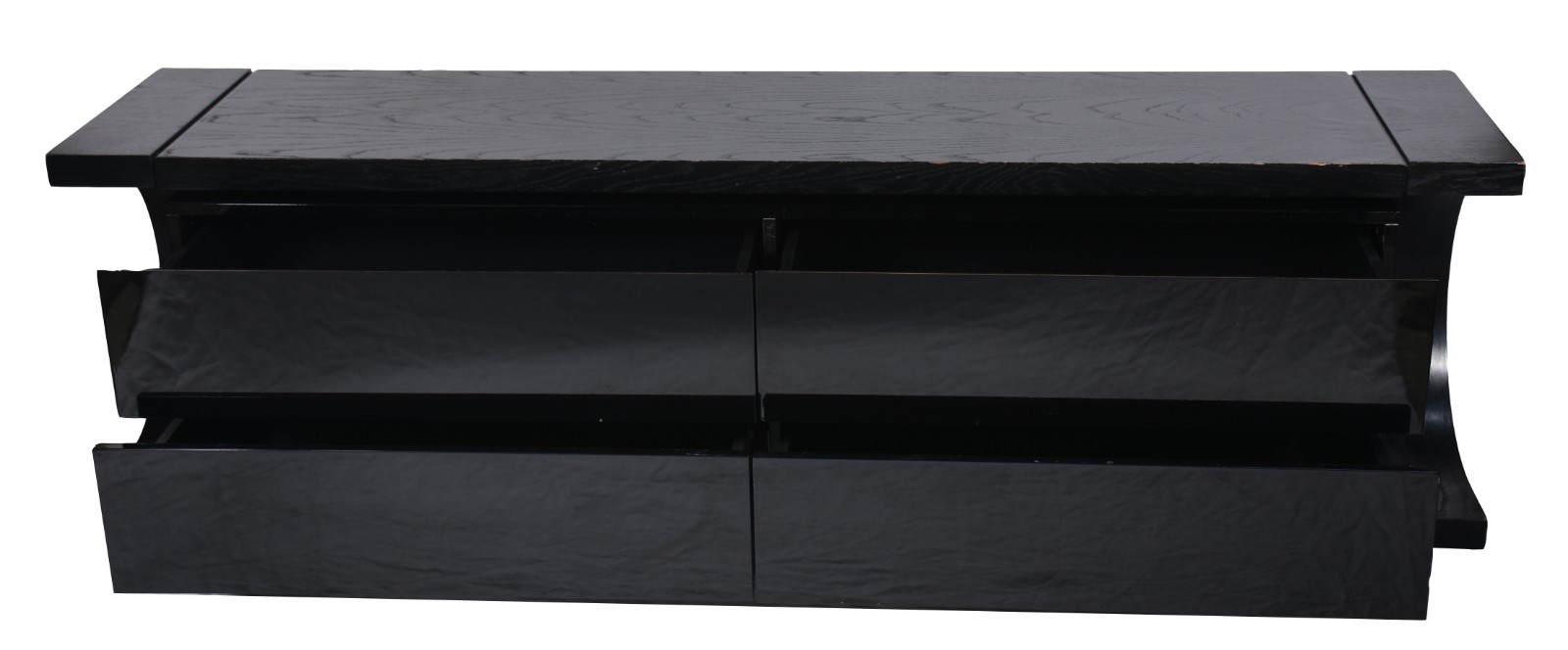 Rack de madeira pintada de preto com 4 gavetas. Desgastes. - foto 3 de 10