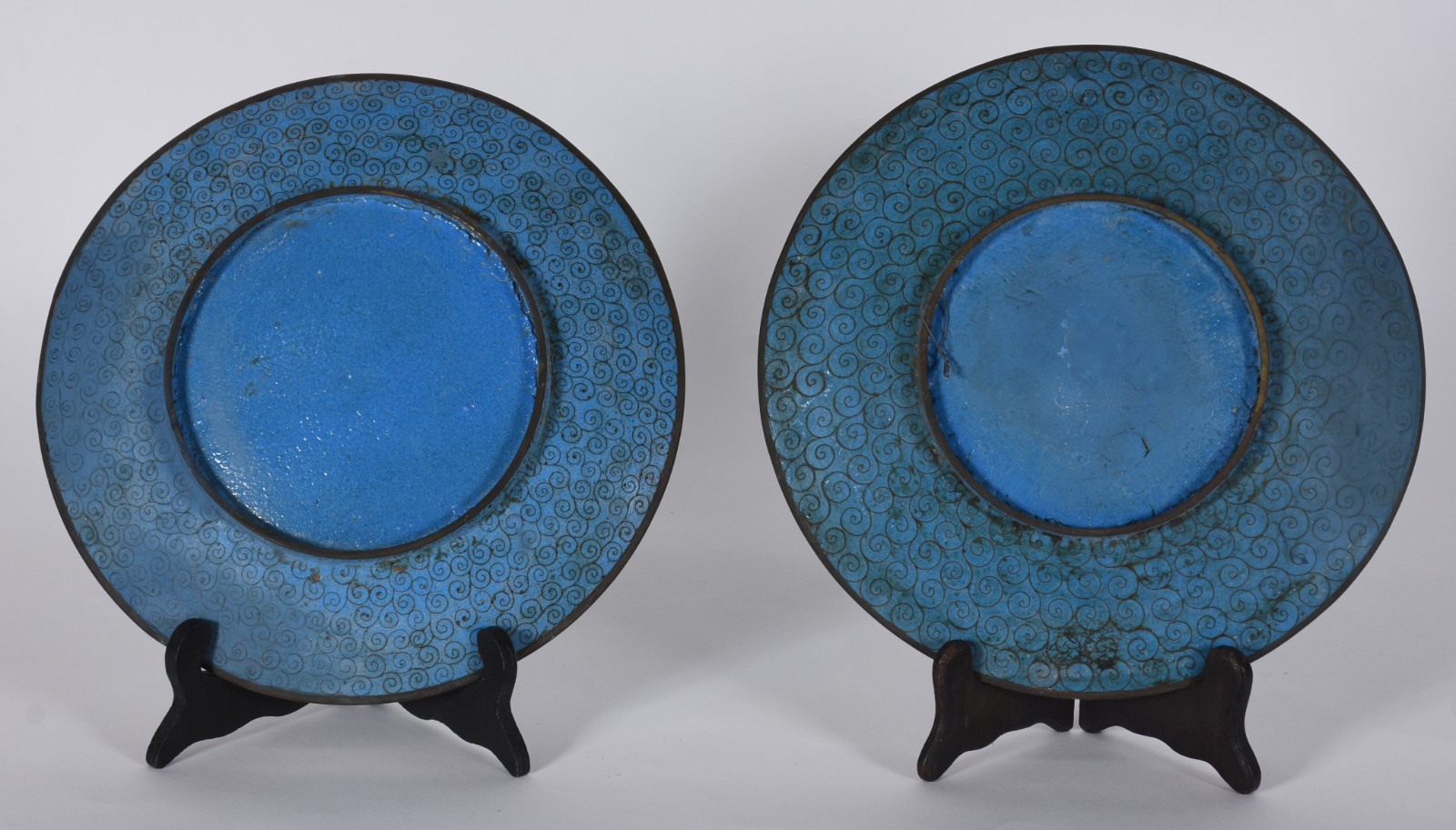 Par de pratos de cloisonné policromado, século XIX. - foto 2 de 4