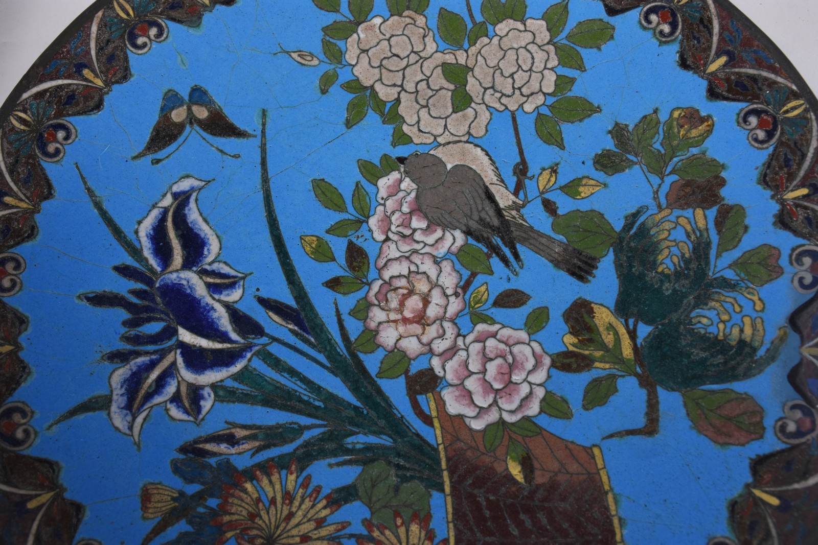 Par de pratos de cloisonné policromado, século XIX. - foto 4 de 4