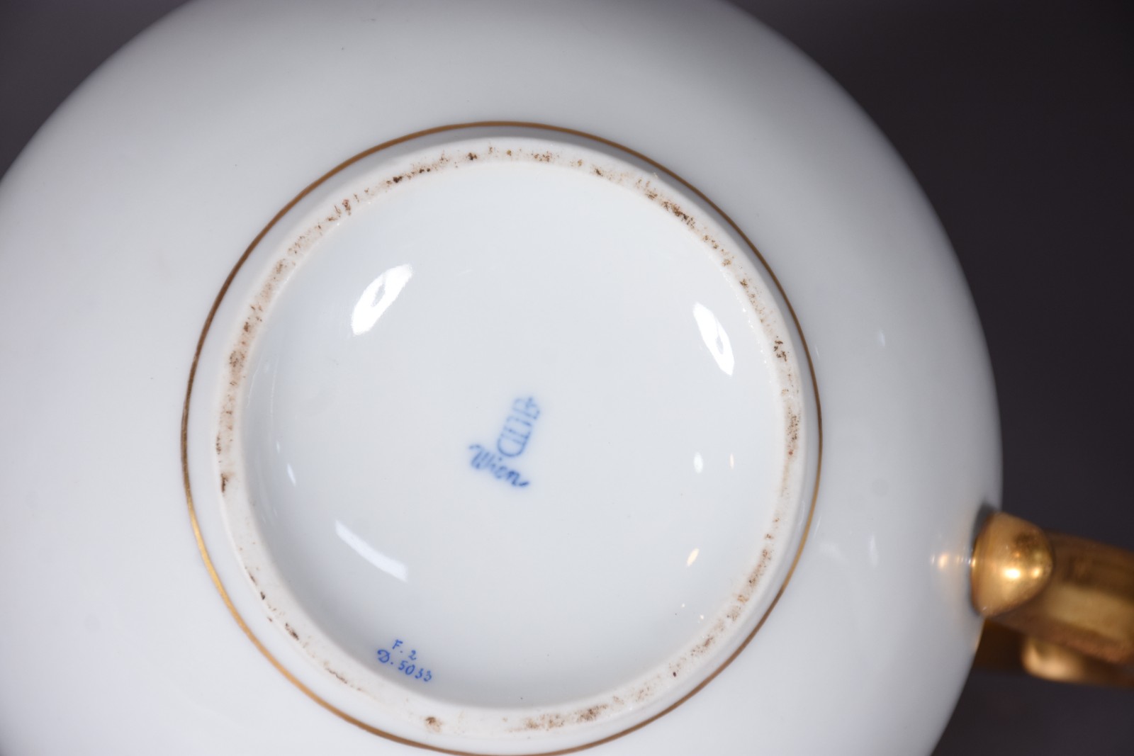 Serviço de chá de porcelana austríaca WIEN branca com frisos... - foto 6 de 6