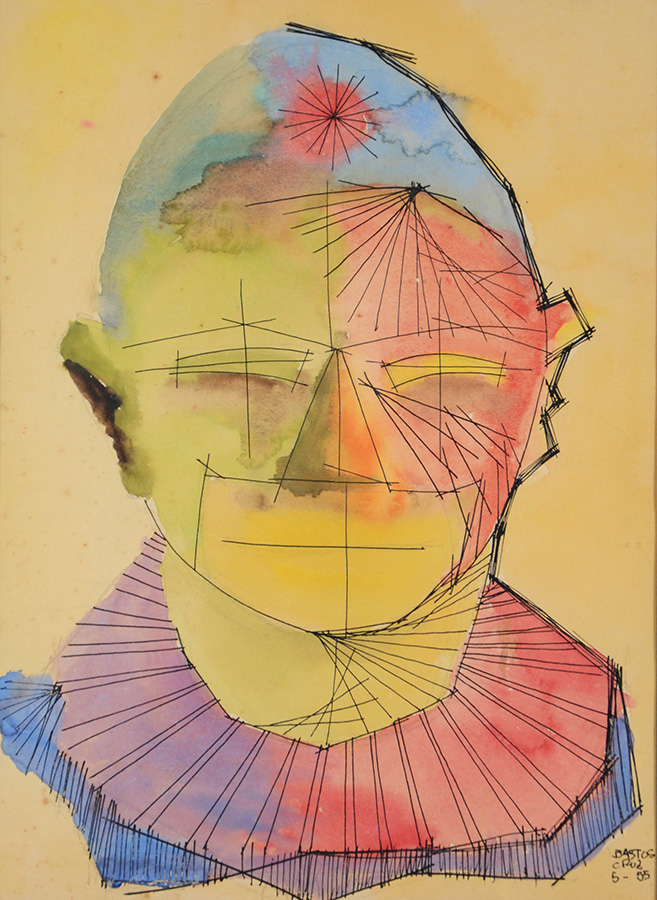 ROBERTO BASTOS CRUZ - Figura - téc. mista - 30 x 22 - datado 1955 - foto 2 de 4