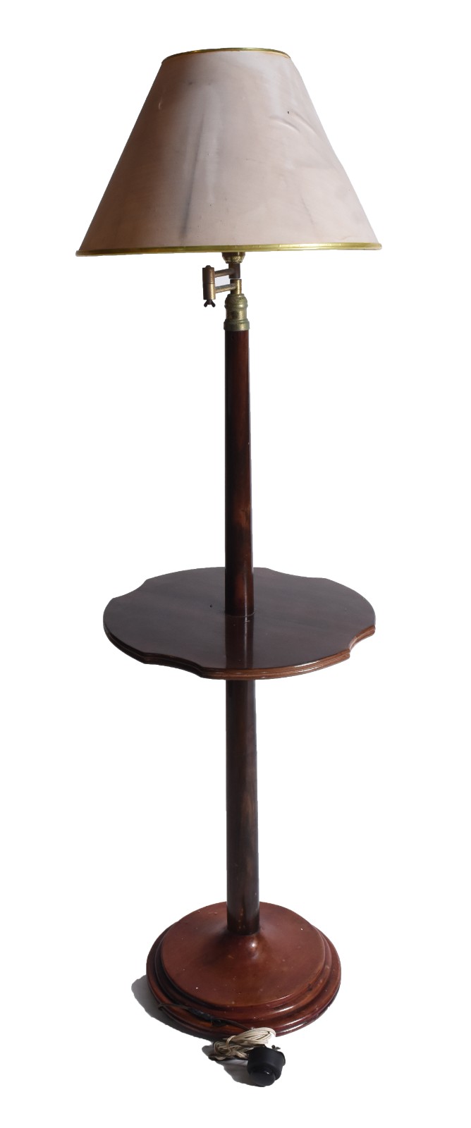 Mesa revisteiro de madeira com luminária articulada acoplada. Cúpula... - foto 1 de 5