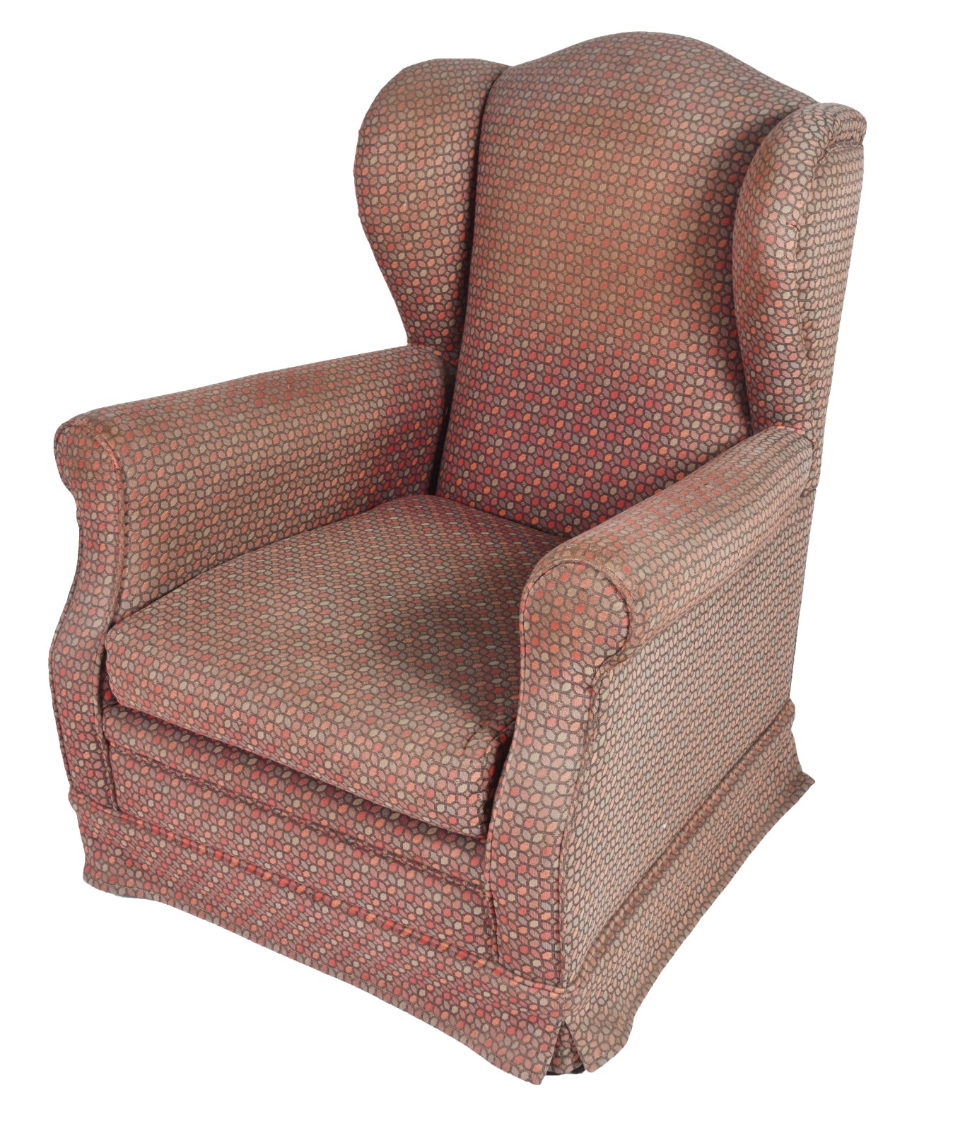 Poltrona bergere estofada e forrada com tecido estampado. Tecido... - foto 1 de 6
