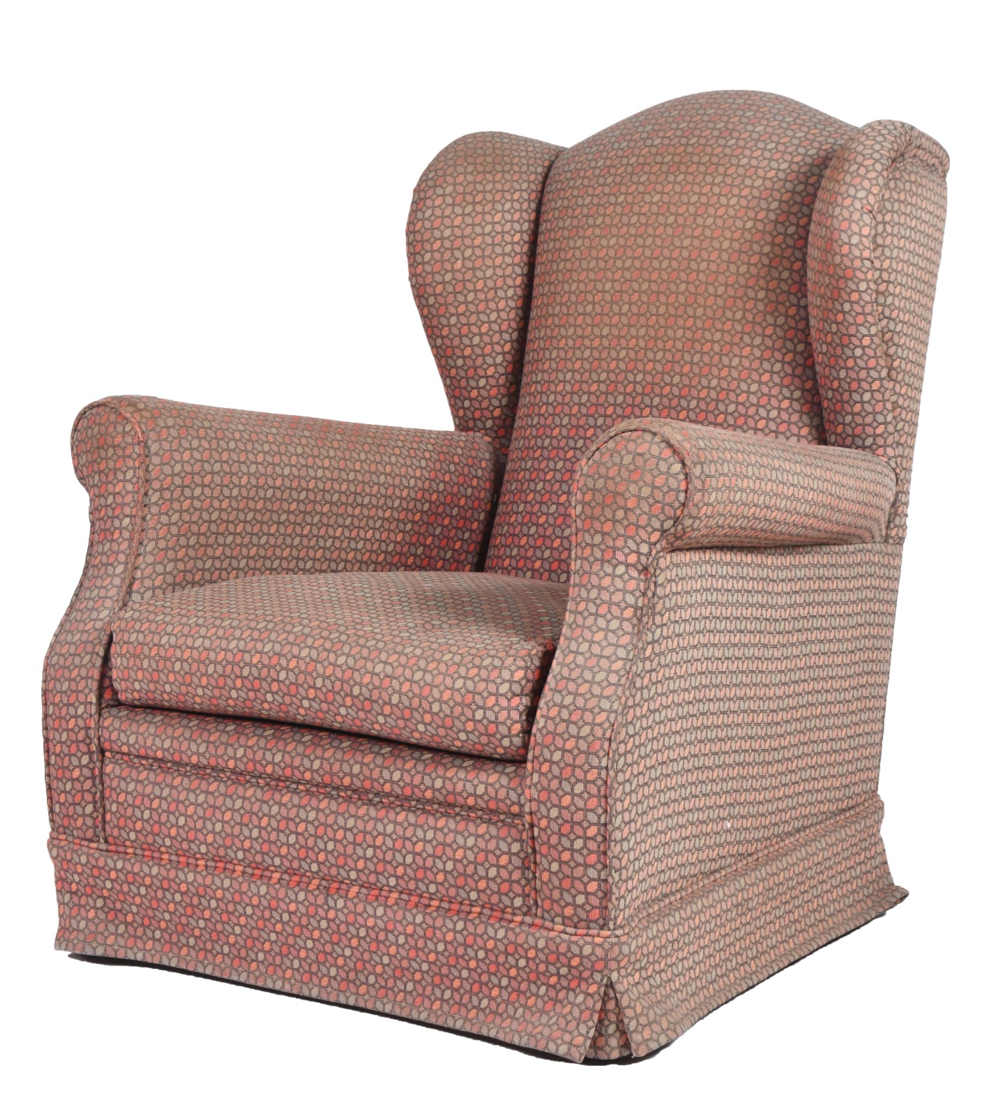 Poltrona bergere estofada e forrada com tecido estampado. Tecido... - foto 2 de 6