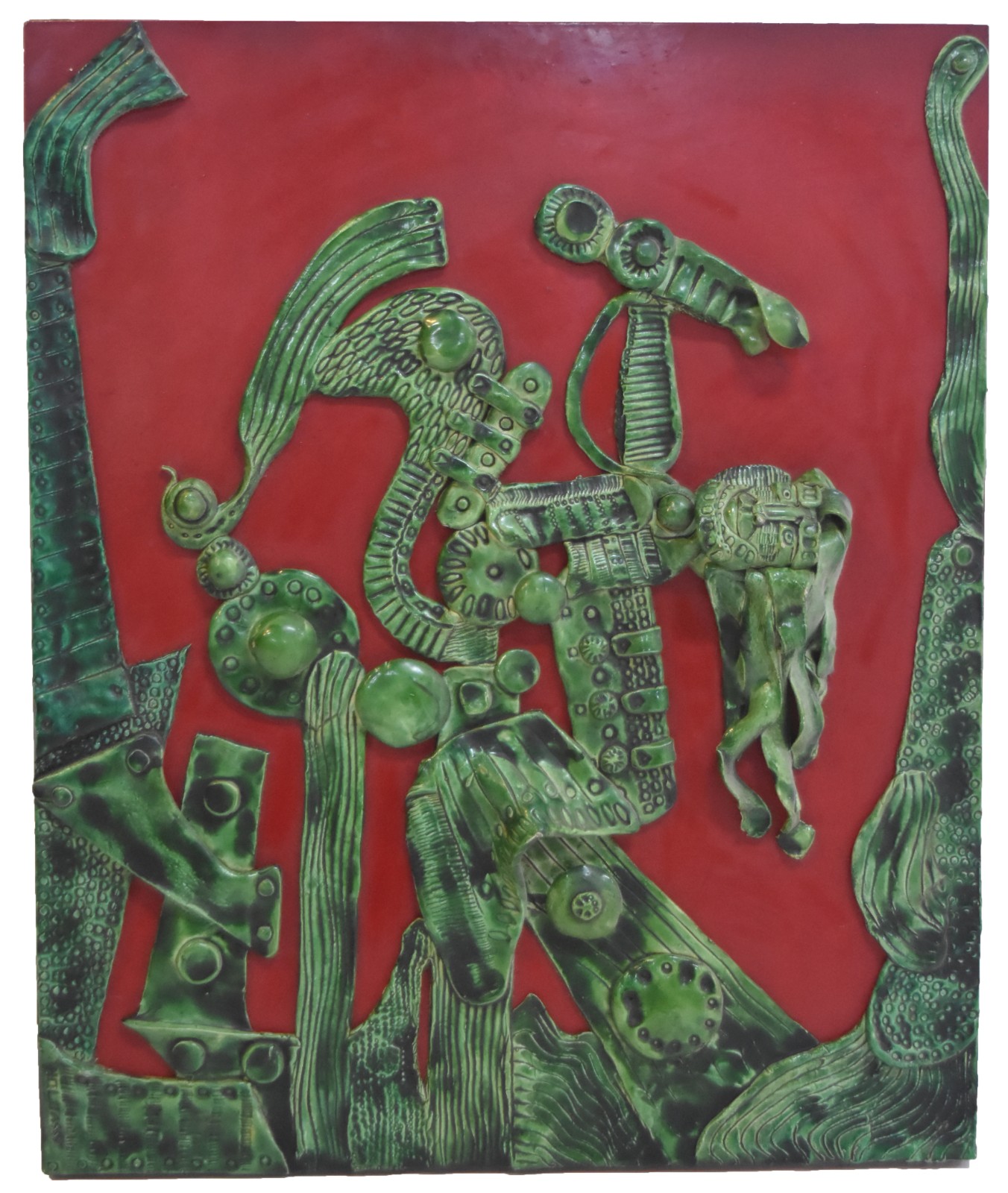Quadro/escultura de resina verde. - foto 1 de 3