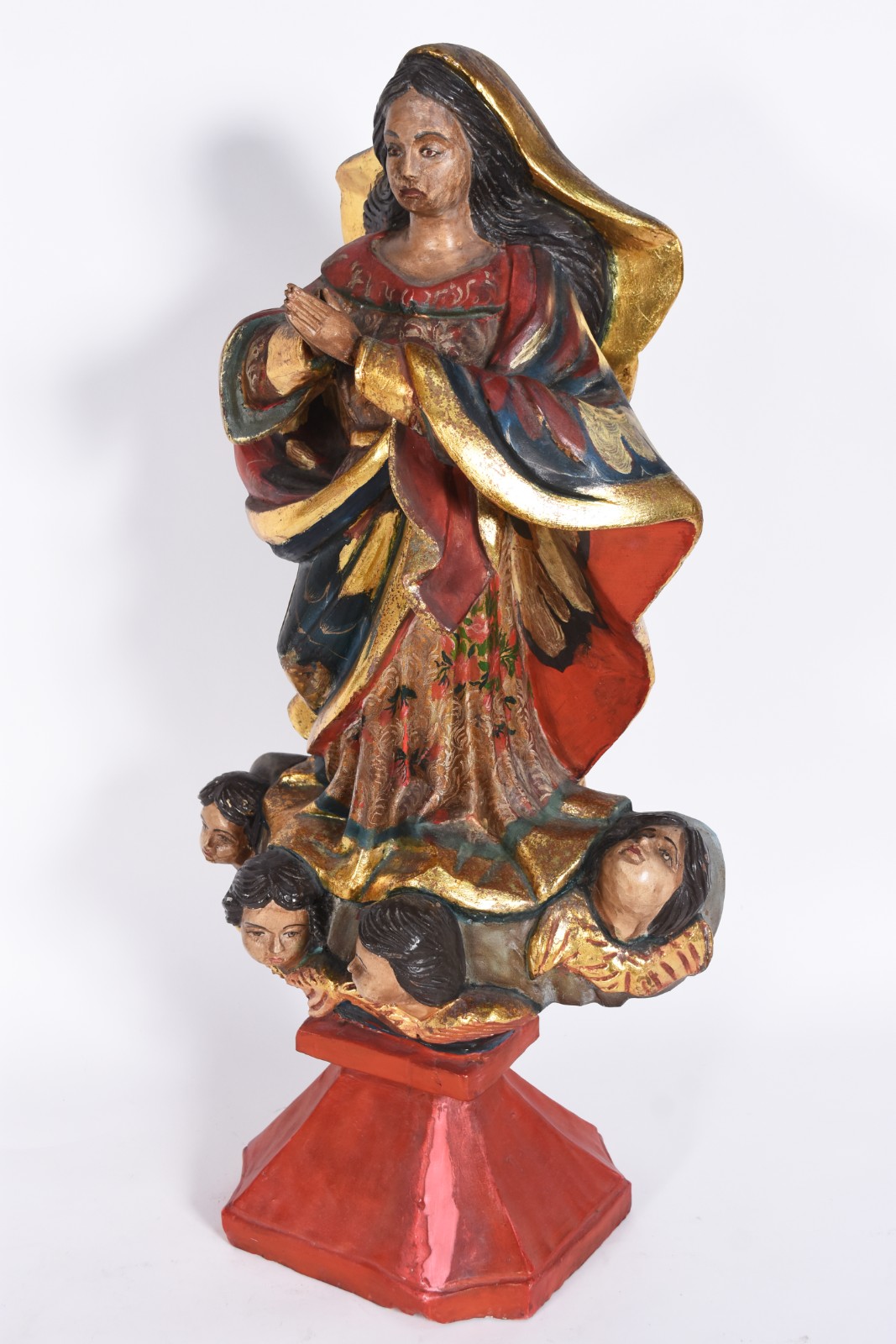 Nossa Senhora - Imagem de madeira policromada e dourada. - foto 1 de 5