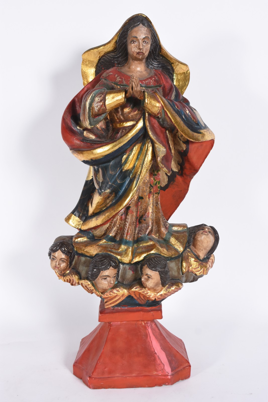 Nossa Senhora - Imagem de madeira policromada e dourada. - foto 2 de 5