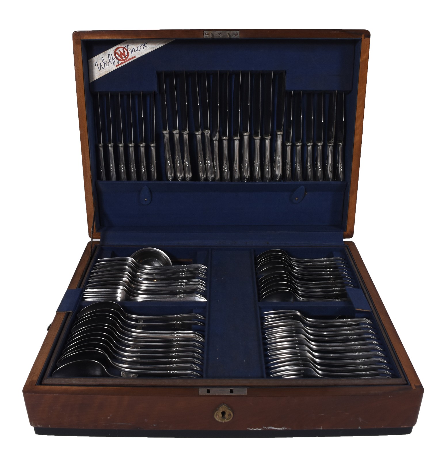 Faqueiro de aço inox composto de: 12 colheres, 12 garfos; 12 facas... - foto 2 de 8