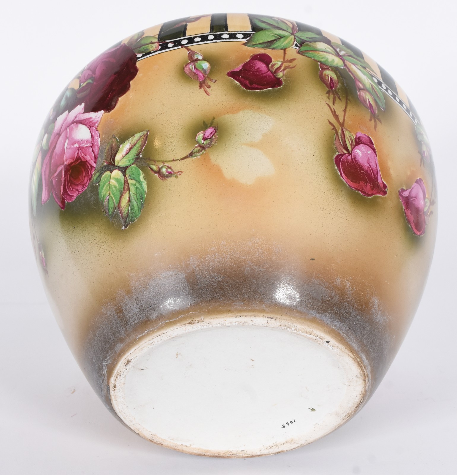 Cachepot de porcelana, decoração floral em policromia. - foto 2 de 2