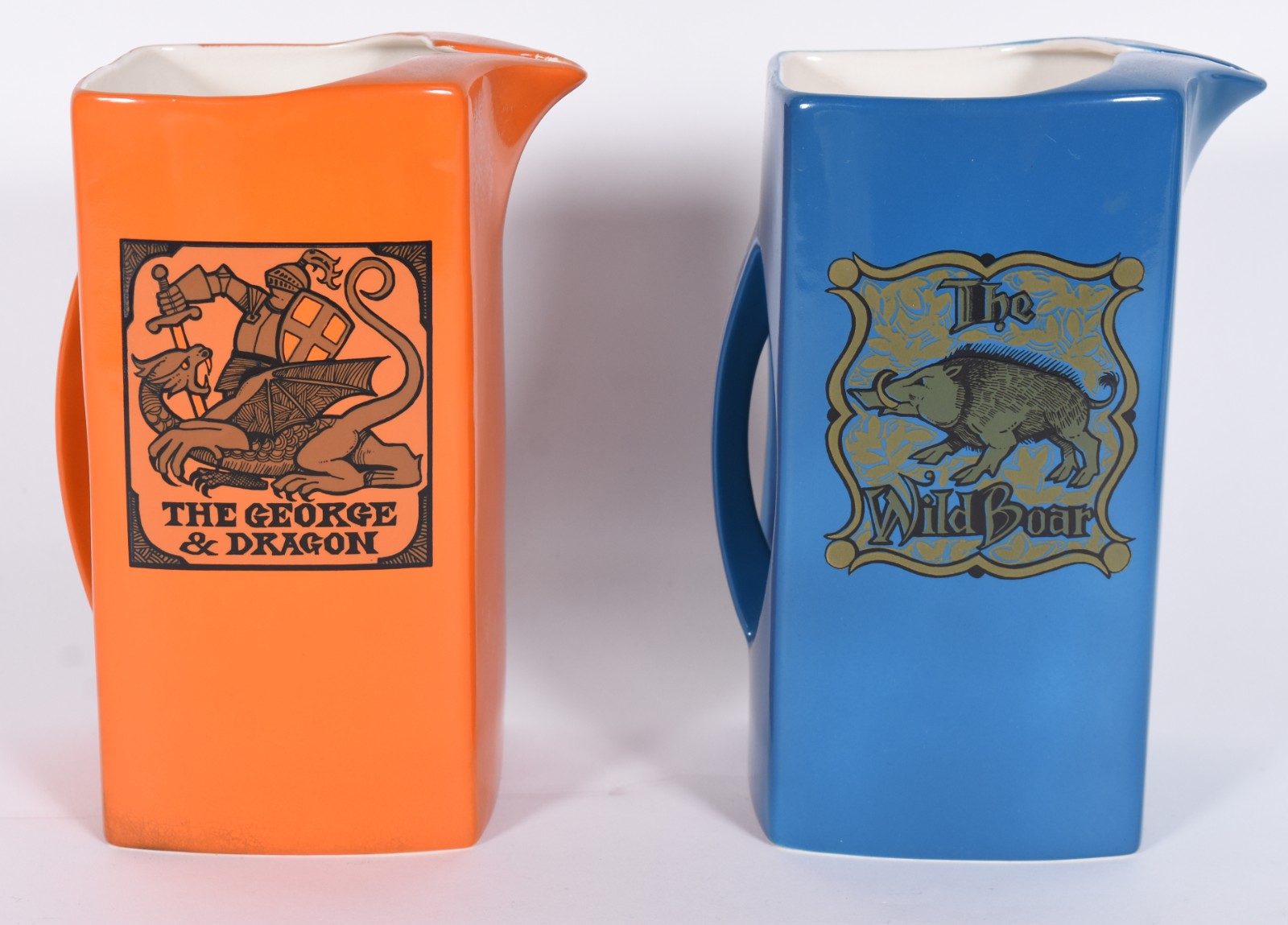 Dois bules ingleses de faiança "Carlton ware", decorados com "The... - foto 1 de 5