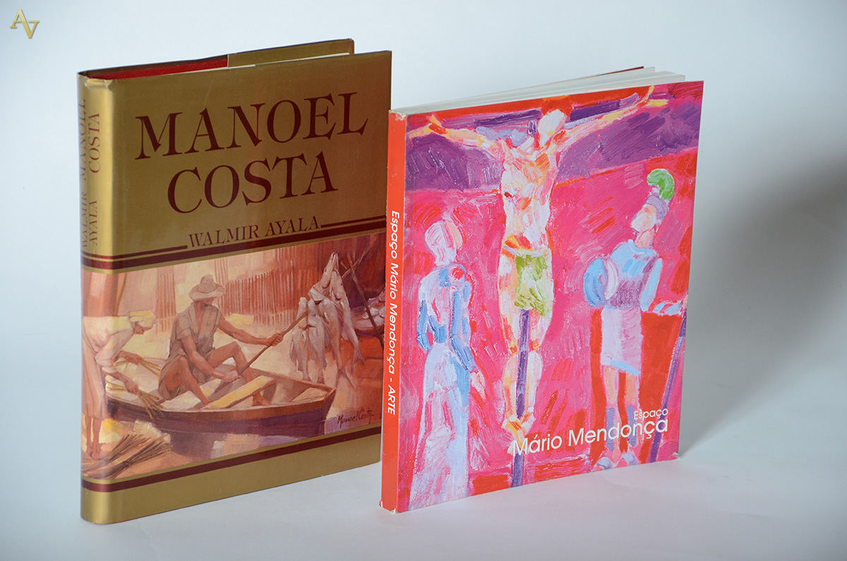 Dois livros, sendo 1 de Mario Mendonça e outro de Manoel Costa.