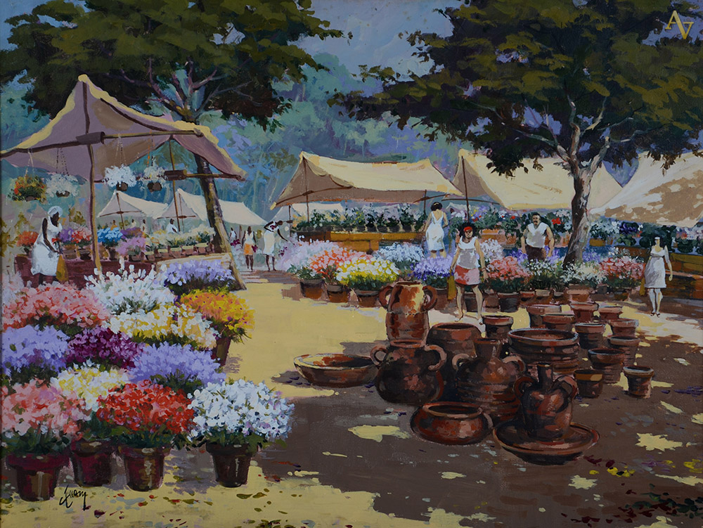 CECCONI -feira de flores - ost - 46 x 61. - foto 1 de 2