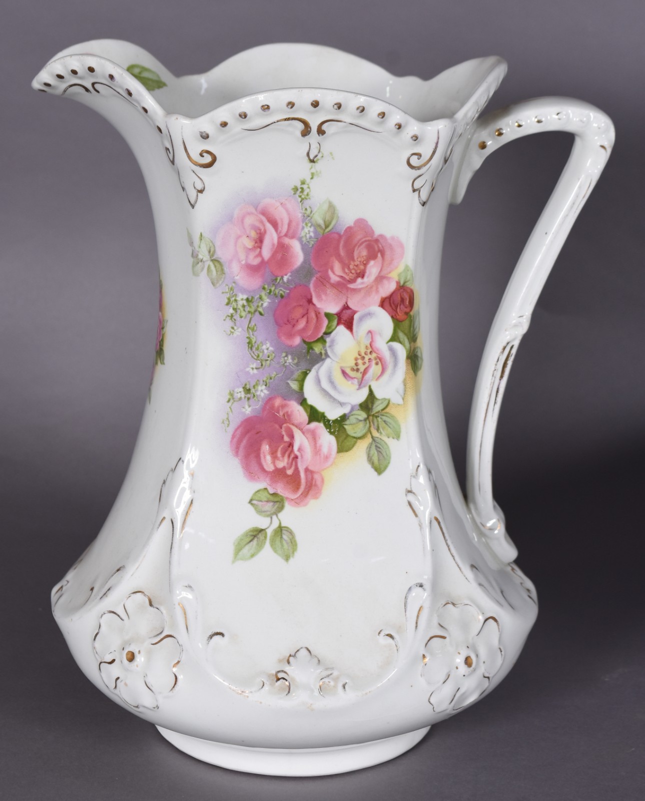 Gomil com bacia de faiança ingles J & G Meakin, decoração floral em... - foto 9 de 9