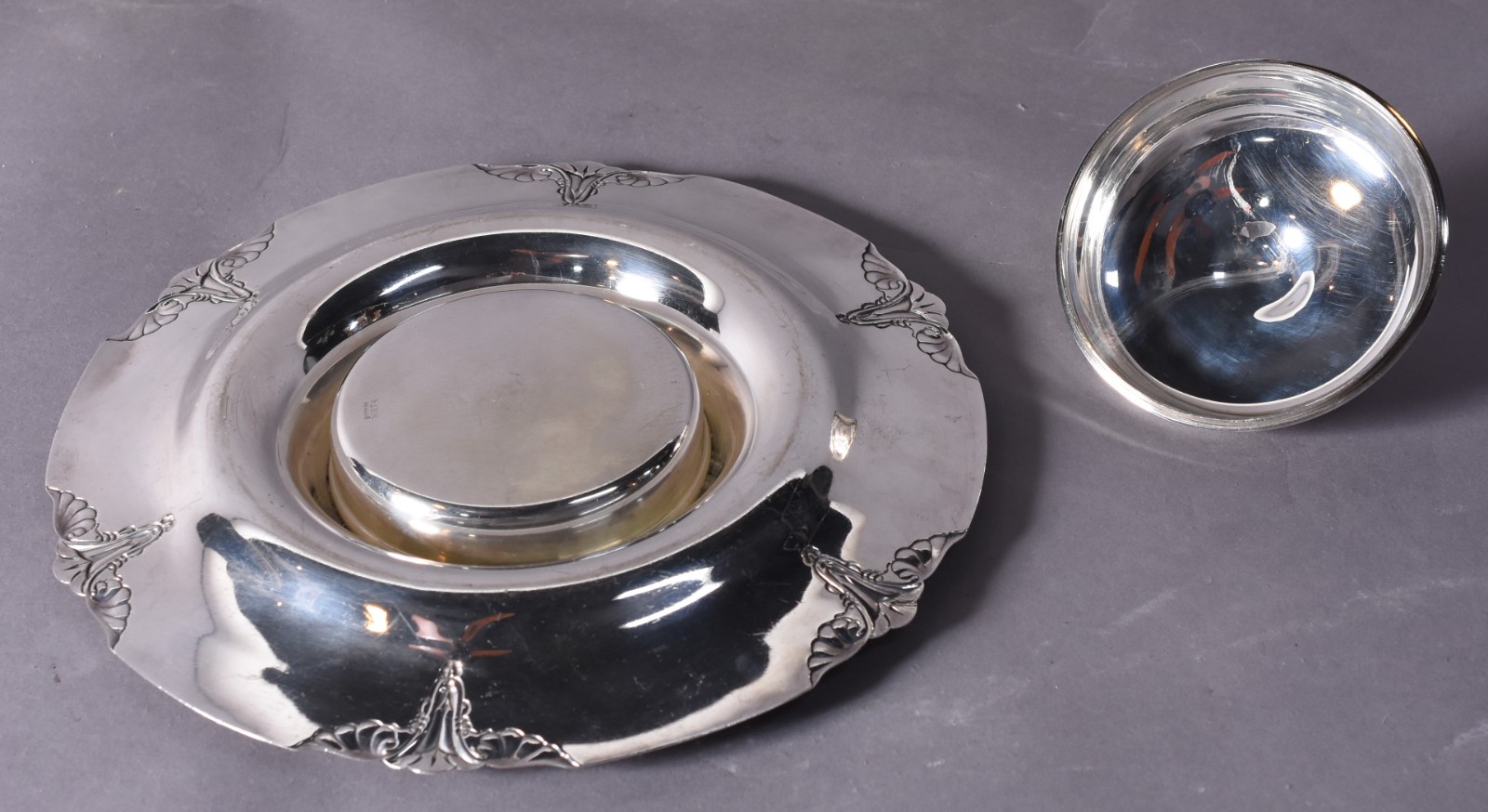 Prato porta petiscos de prata Sterling contrastada, recipiente... - foto 4 de 6