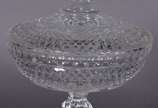 Compoteira de cristal tcheco lapidado. - Compoteira de cristal tcheco lapidado.