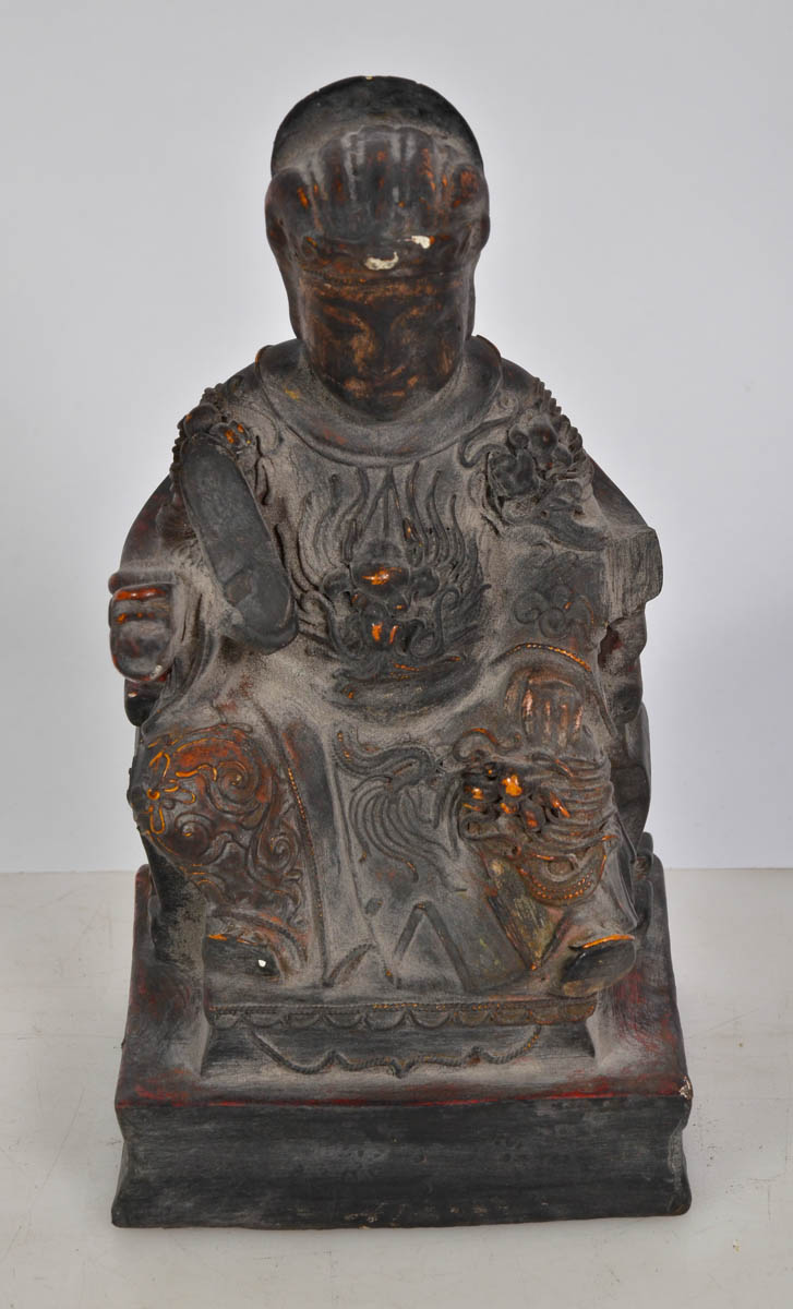 Escultura de madeira japonesa Teka, representando sábio. Alt. 21 cm.