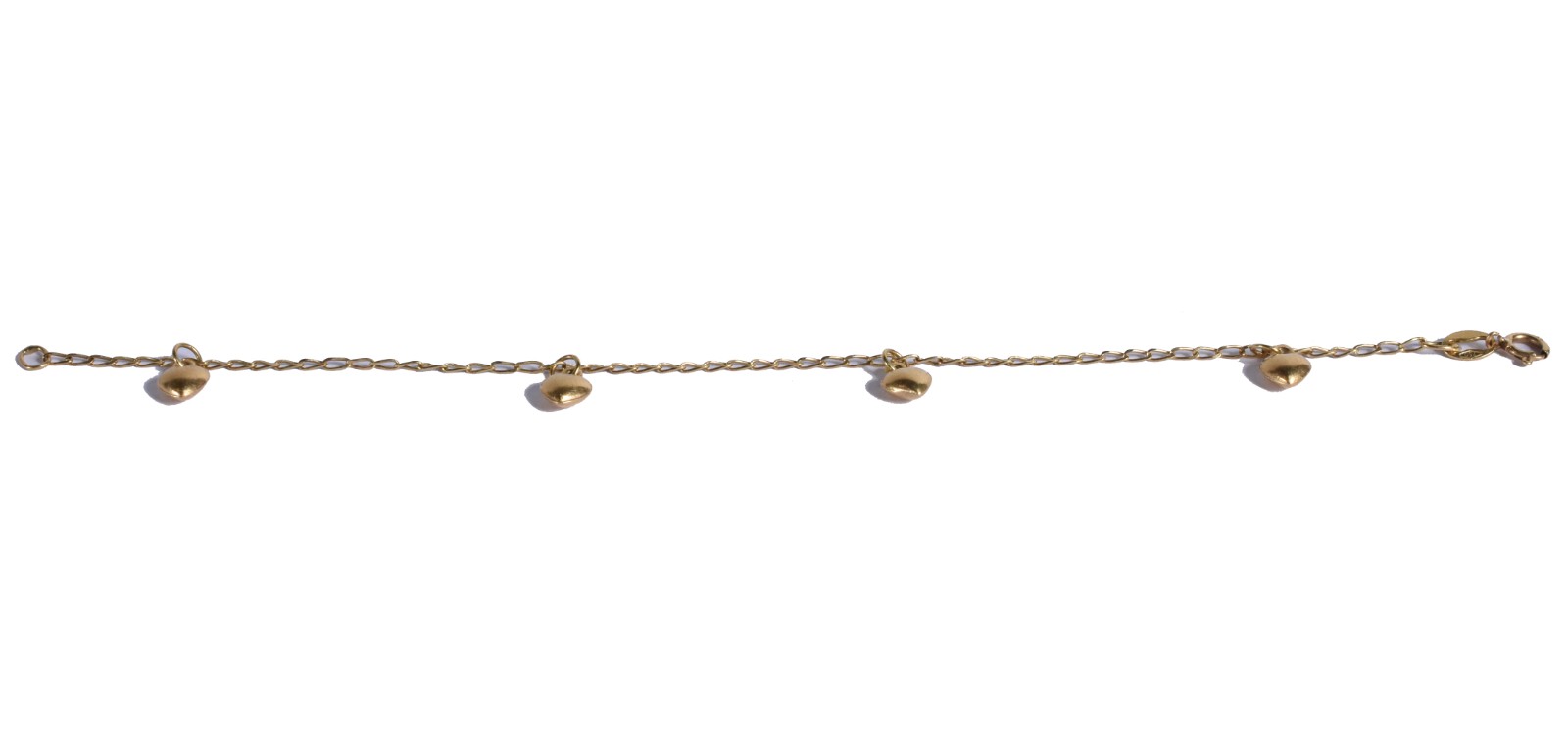 Pulseira de criança com 4 corações de ouro 18k, contraste 750 (Por... - foto 3 de 5
