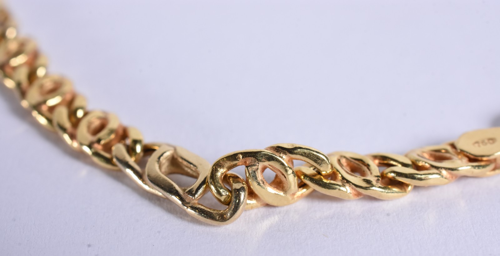 Pulseira de ouro 18 k contraste 750 modelo italiano (Por motivos de... - foto 4 de 7