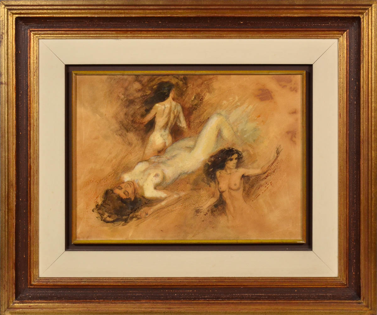 OSCAR PALÁCIOS - Nú - 1983 - tec. mista - 36 x 48.