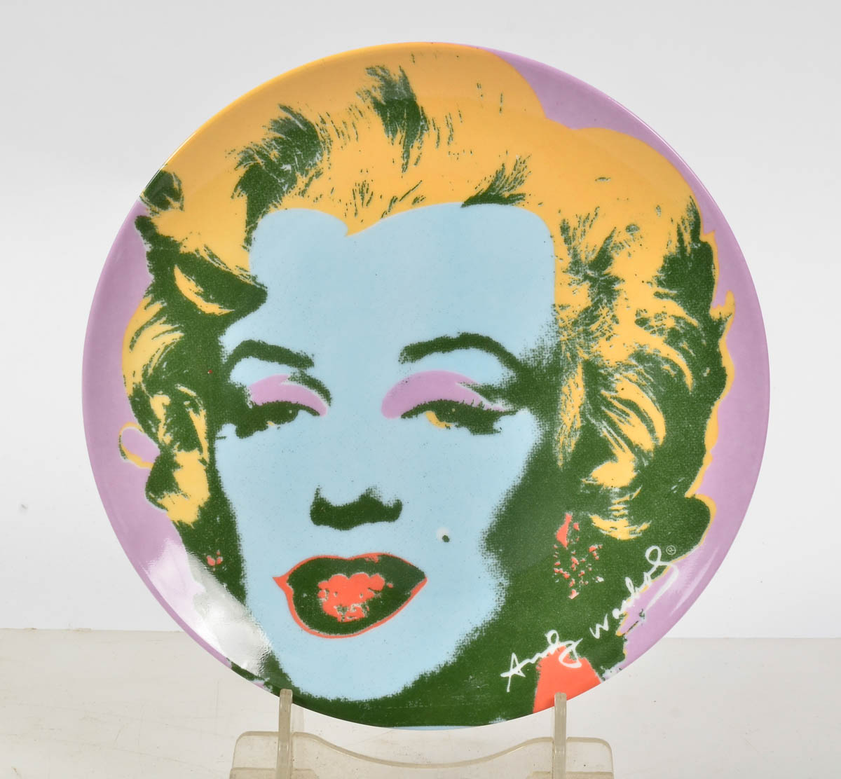Andy Warhol - prato de porcelana- Marilyn Monroe - assinado. Diam. 21...