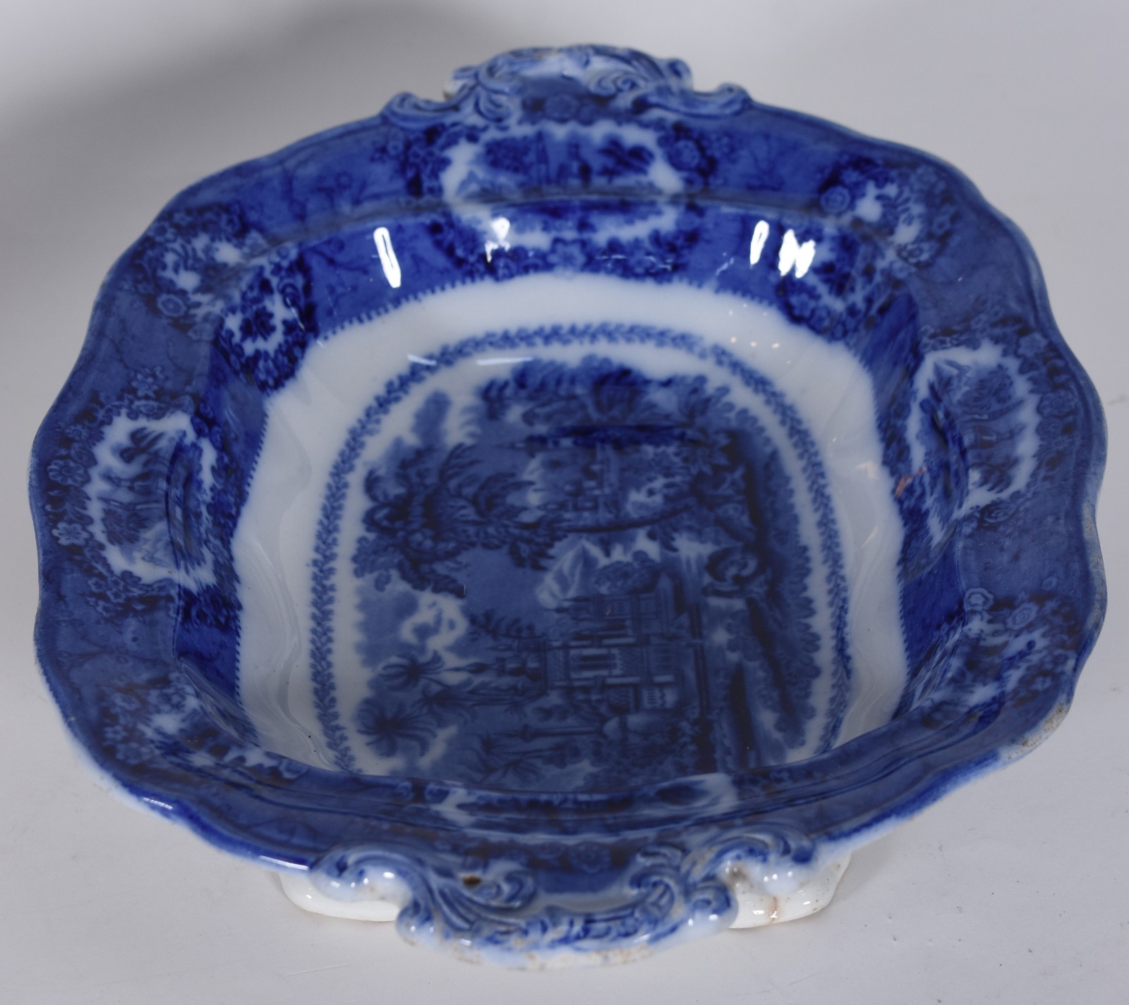Travessa funda de faiança inglesa azul e branca "Ridgways... - foto 4 de 6