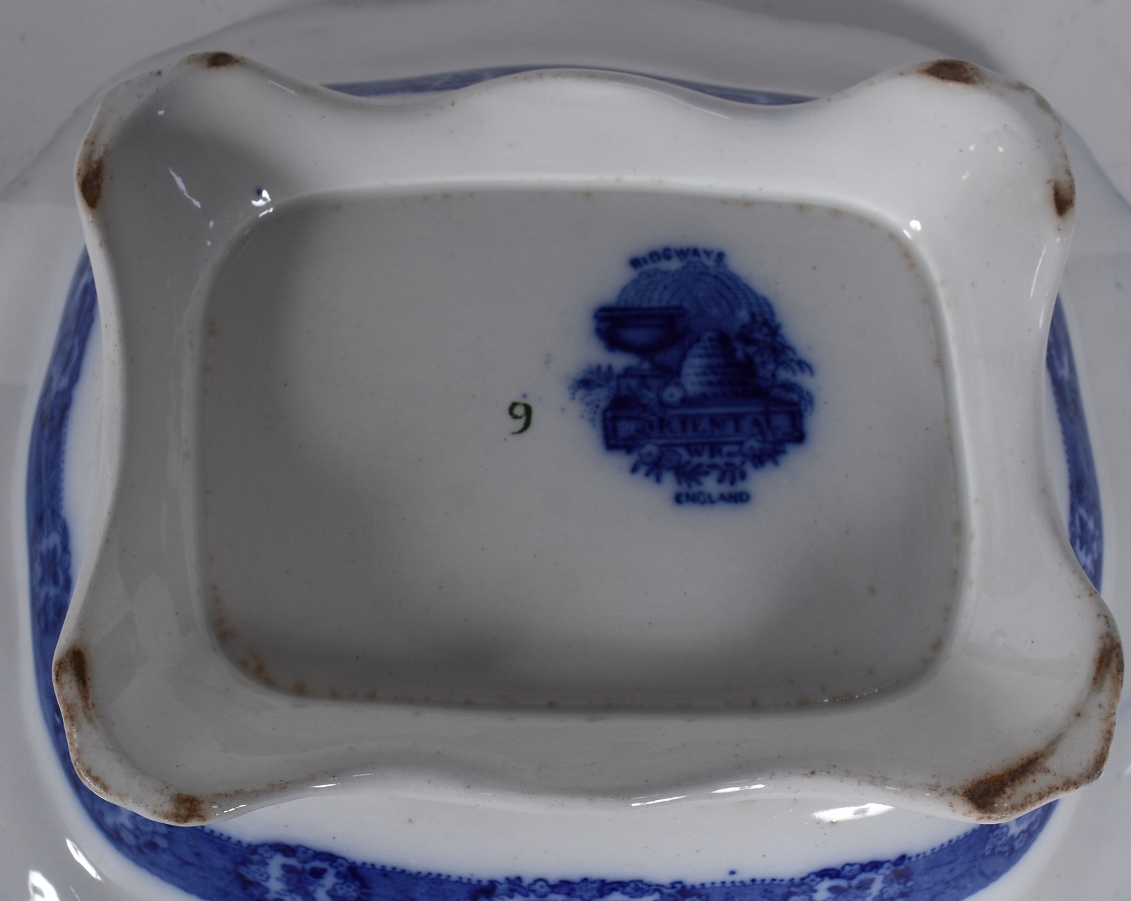 Travessa funda de faiança inglesa azul e branca "Ridgways... - foto 5 de 6