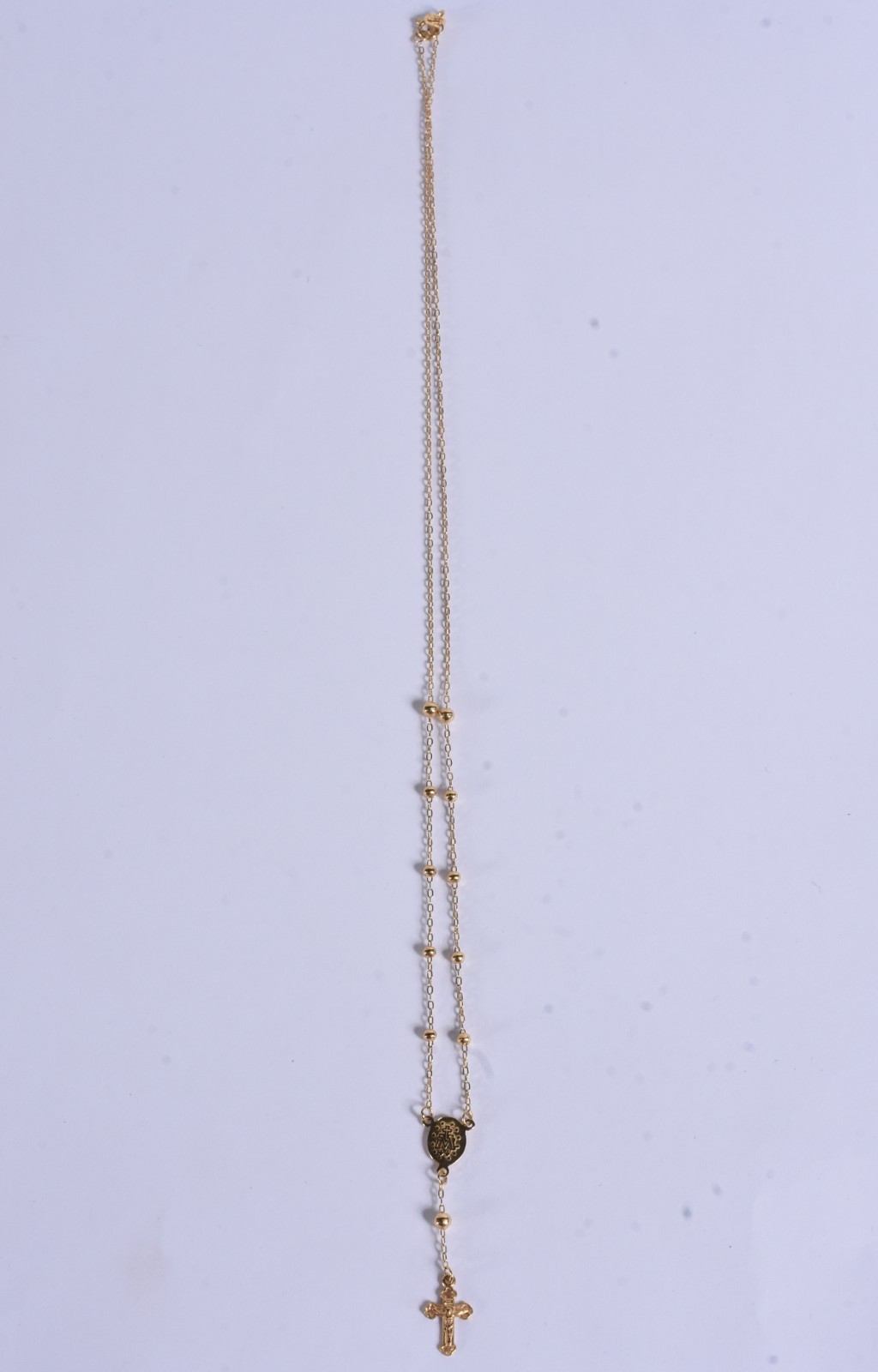 Gargantilha de ouro 18 k, contraste 750 em forma de terço e pingente... - foto 3 de 8
