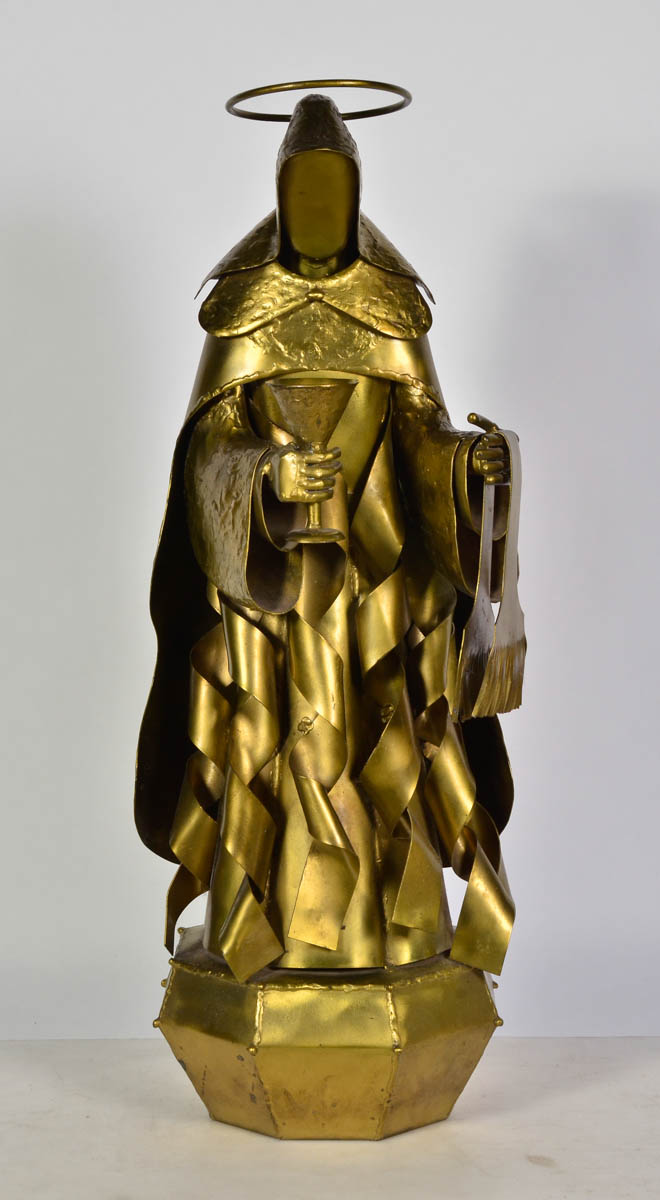 TATI MORENO - Escultura de latão repres. Nossa Senhora. Alt. 86 cm.