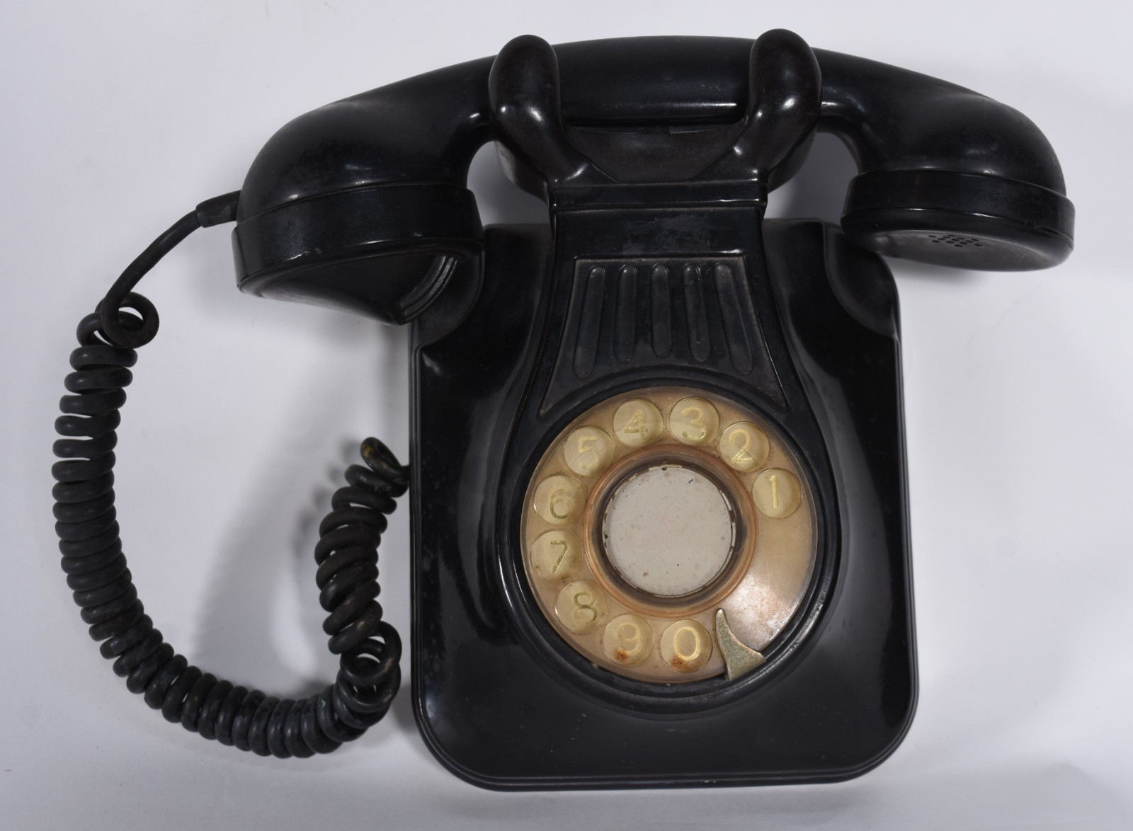 Telefone de parede de baquelite preto. - foto 1 de 5