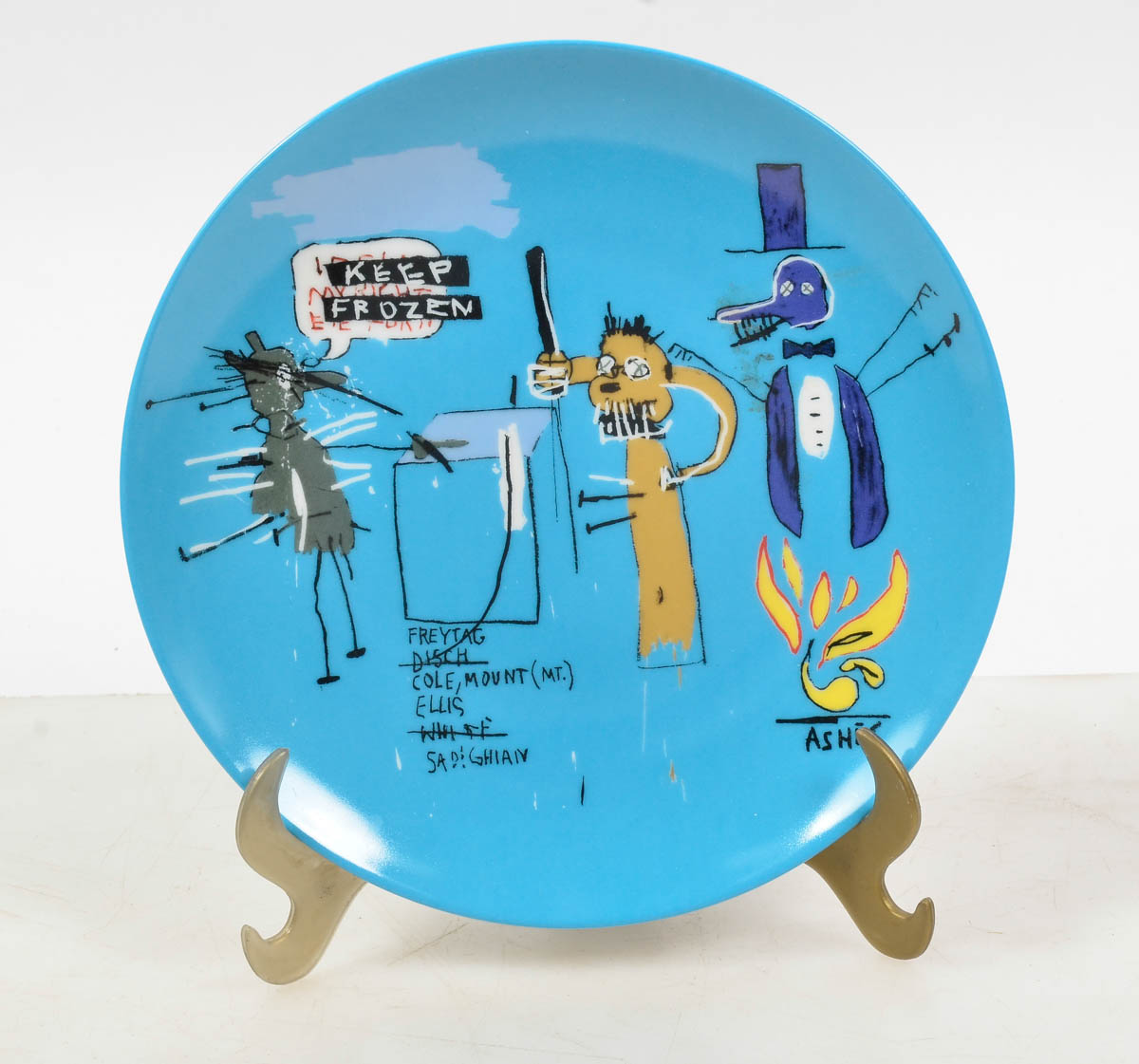 Jean - Michel Basquiat - prato de porcelana francesa de Limoges...