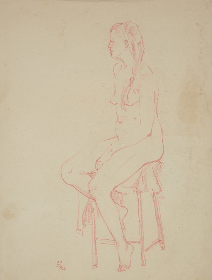 JOÃO JOSÉ - Dois desenhos na mesma moldura, frente e verso - Figuras... - foto 4 de 5