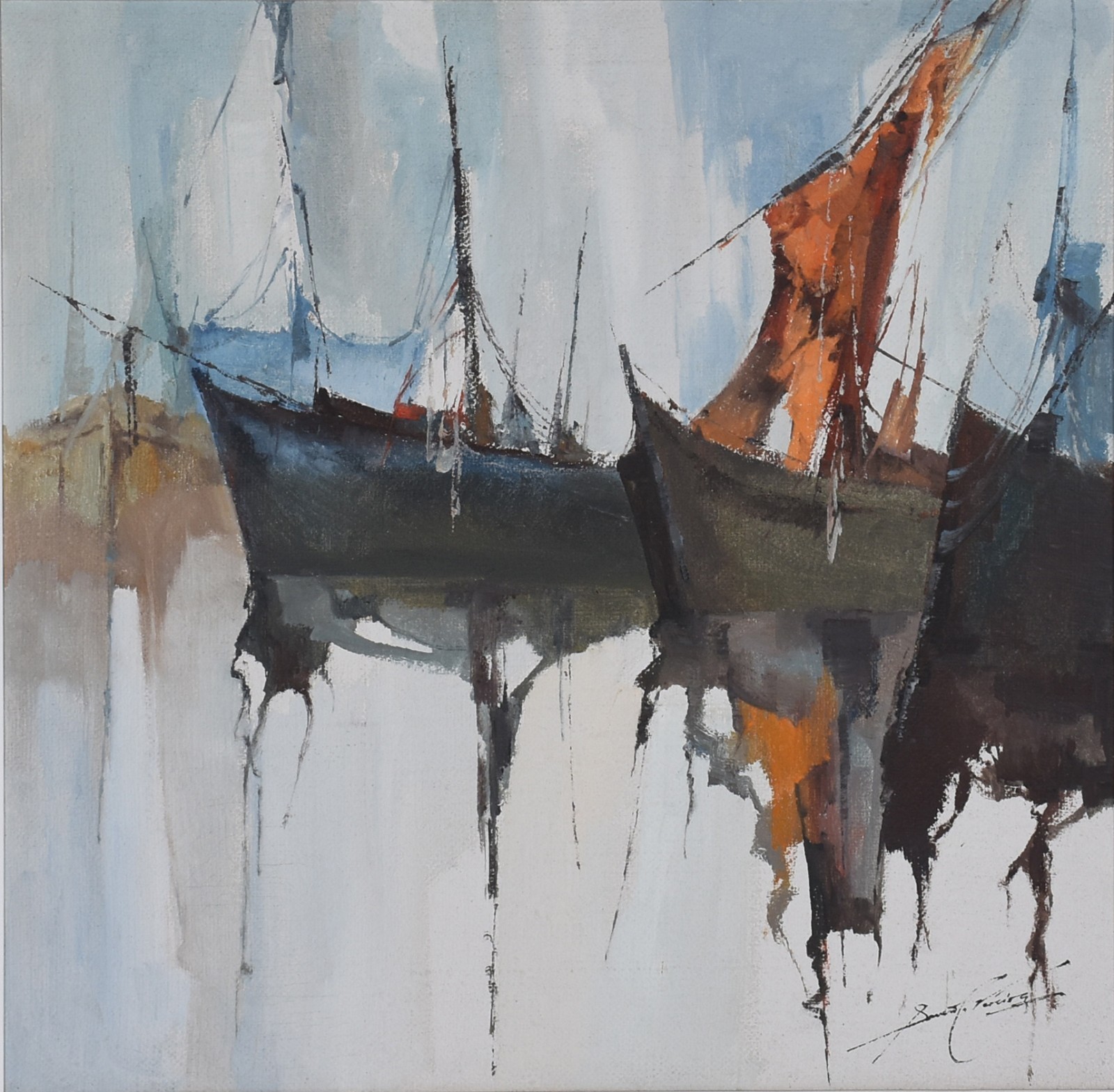Sansão Pereira (1919-2014), Marinha com Barcos - foto 1 de 4