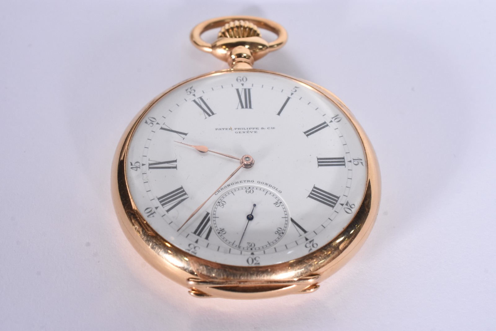 Relógio Patek Philippe de bolso em ouro 18k, chronometro Gondolo... - foto 4 de 10