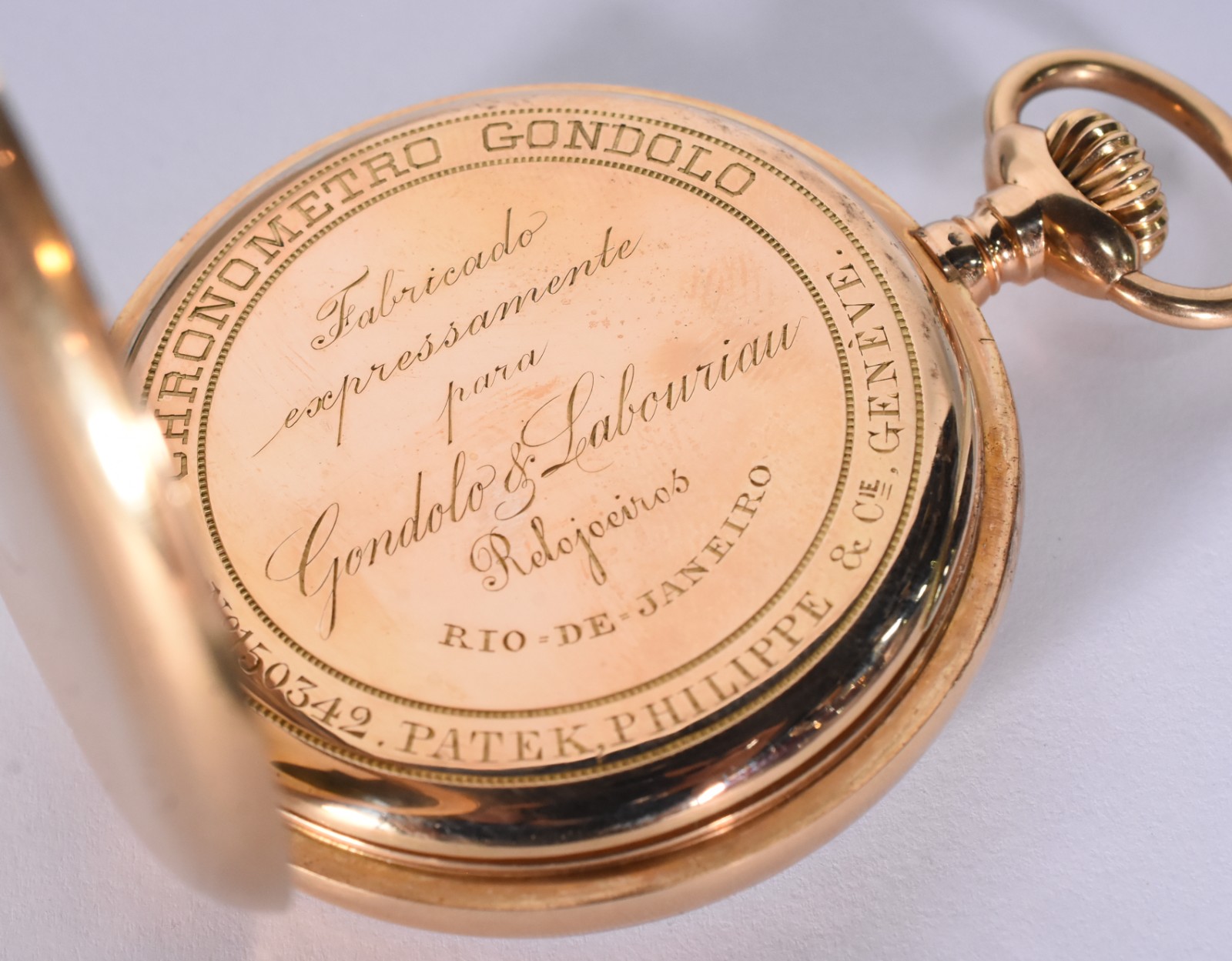 Relógio Patek Philippe de bolso em ouro 18k, chronometro Gondolo... - foto 2 de 10
