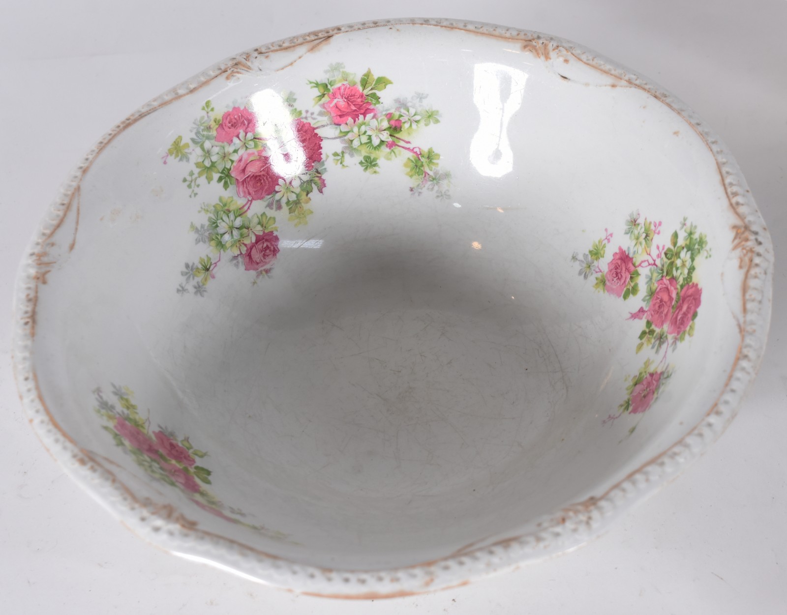 Conjunto com quatro peças de faiança inglesa, decoração floral em... - foto 2 de 5