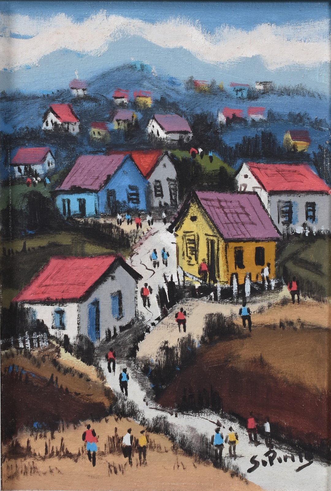 Sylvio Pinto (1918-1997), Casario com figuras - foto 1 de 4